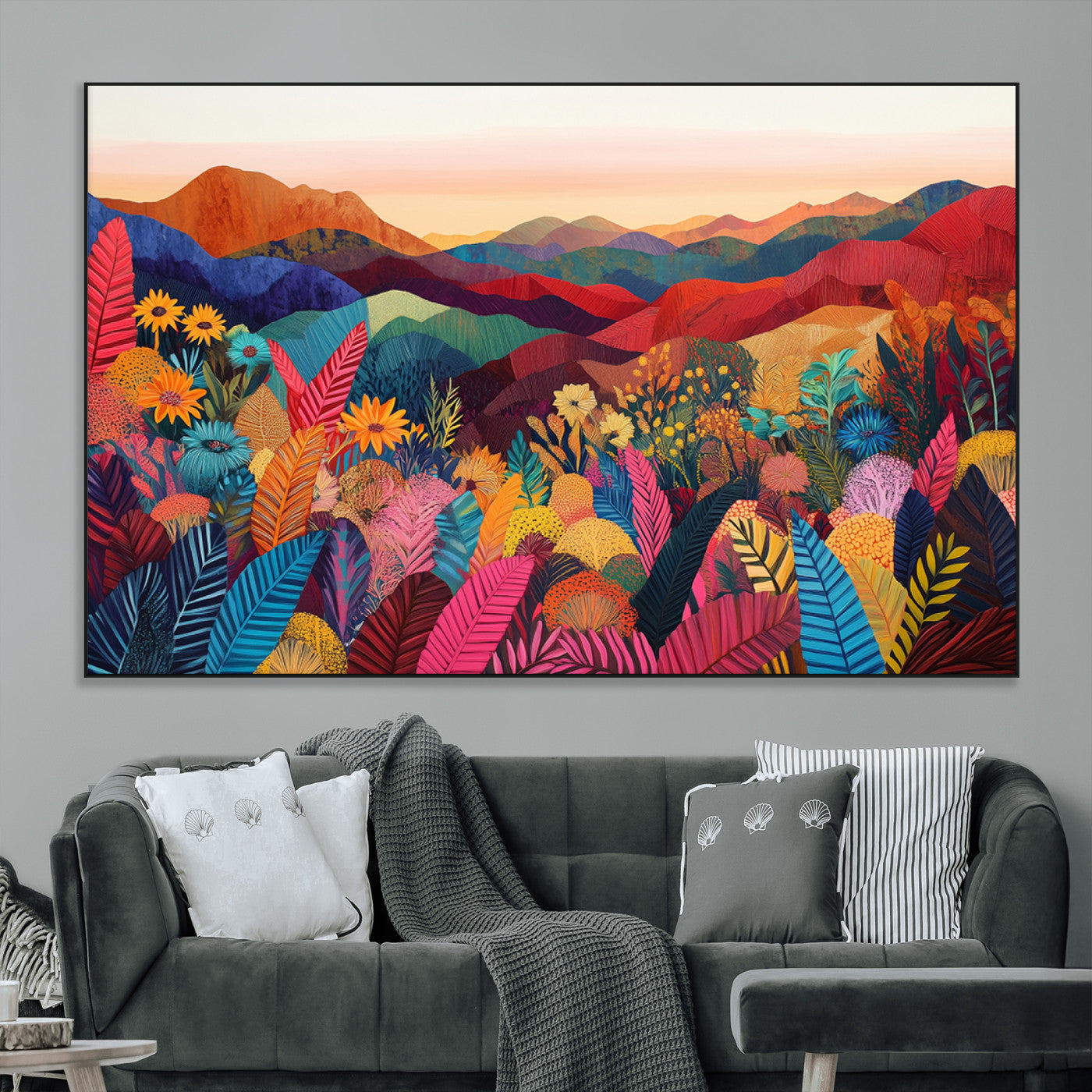 SEG-FC-51X34_Oversize - YAYOI KUSAMA Abstract Print - Landscape Canvas Wall Art Print - Vibrant Modern Decor for Living