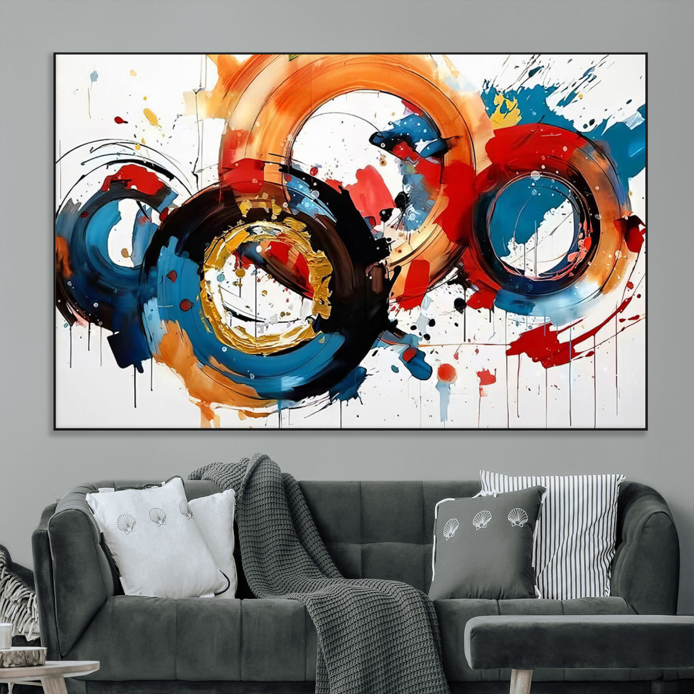 SEG-FC-51X34_Oversize - Abstract Wall Art, Rings Wall Art Canvas Print