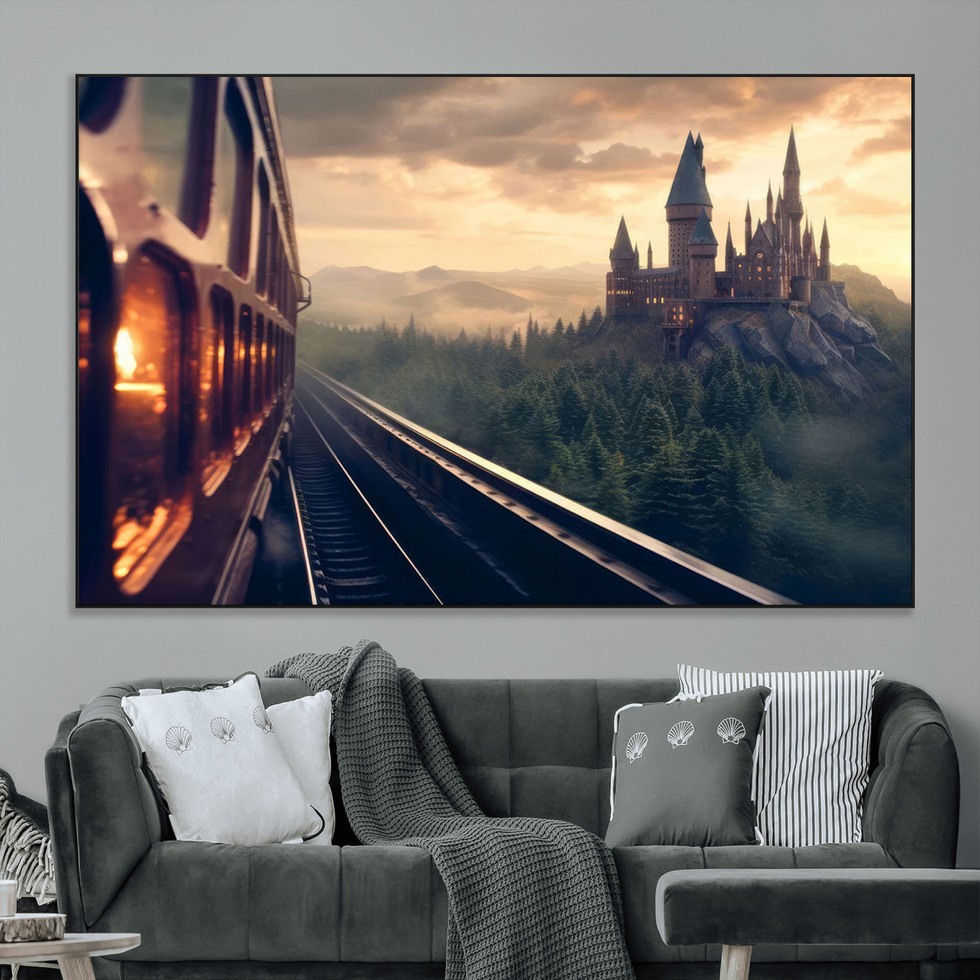 SEG-FC-51X34_Oversize - Harry Castle Wall Art Canvas Print, Wizard School Wall Art Print, Movie Wall Art Print