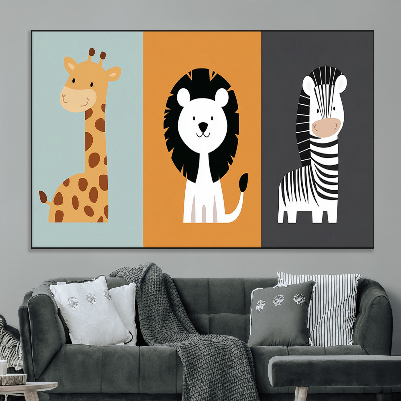 SEG-FC-51X34_Oversize - Boho Jungle Animal Nursery Wall Art Prints - Safari Decor in Earth Tones for Modern and Stylish