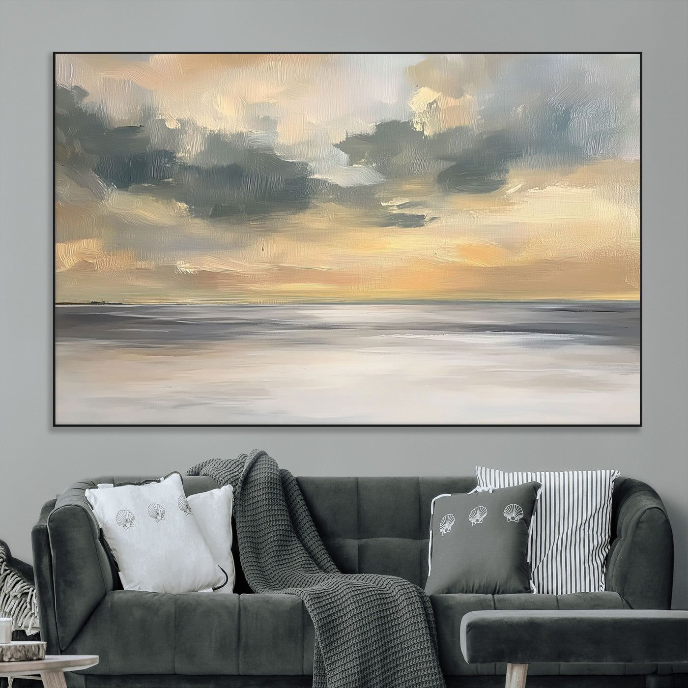 SEG-FC-51X34_Oversize - Modern Coastal Artwork with Vibrant Abstract Ocean Waves Wall Art Canvas Print for Contemporary