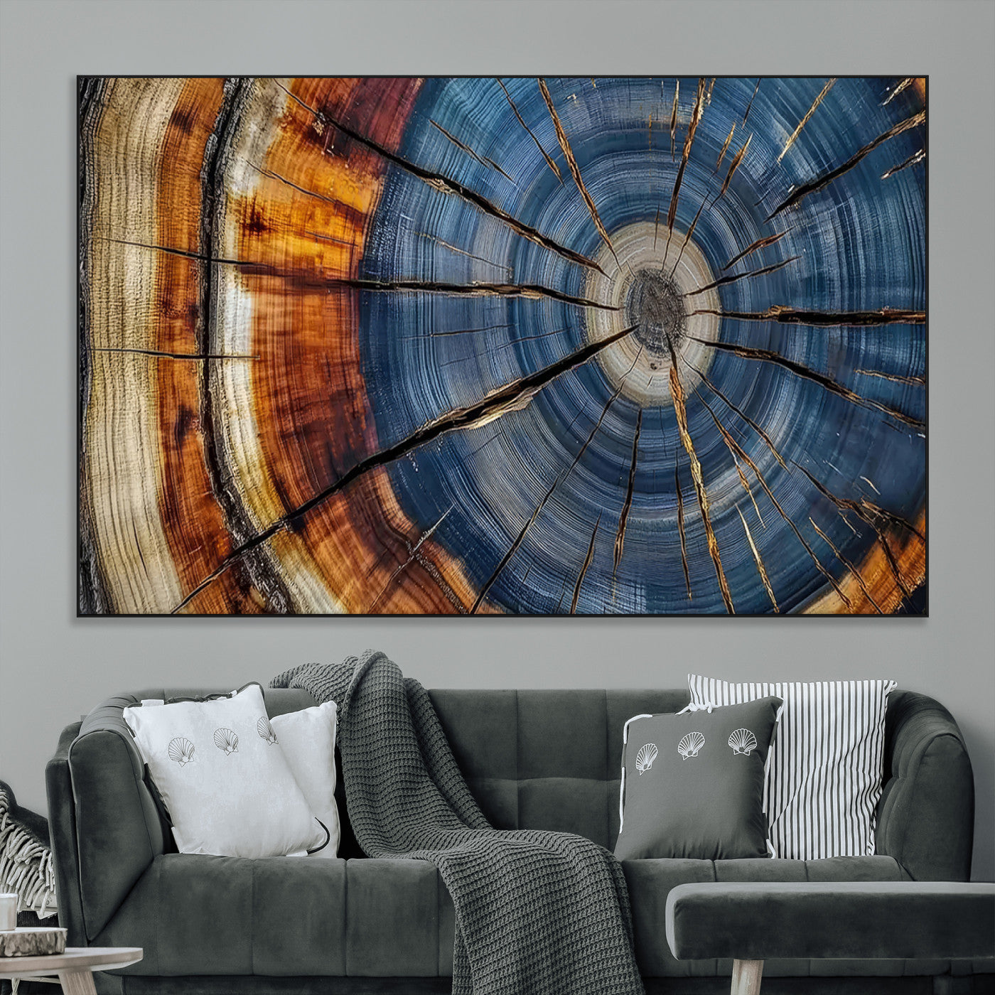 SEG-FC-51X34_Oversize - Abstract Tree Rings Canvas Wall Art - Wood Grain Canvas Print - Nature-Inspired Modern Wood Grain