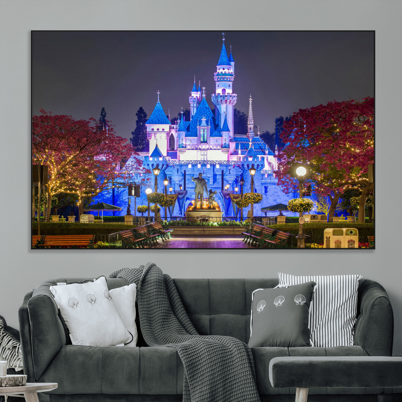 66710-MGV-CV-36X24-Large Disney Castle Wall Art Canvas Print - Magic Kingdom Kids Room Decoration Disney World