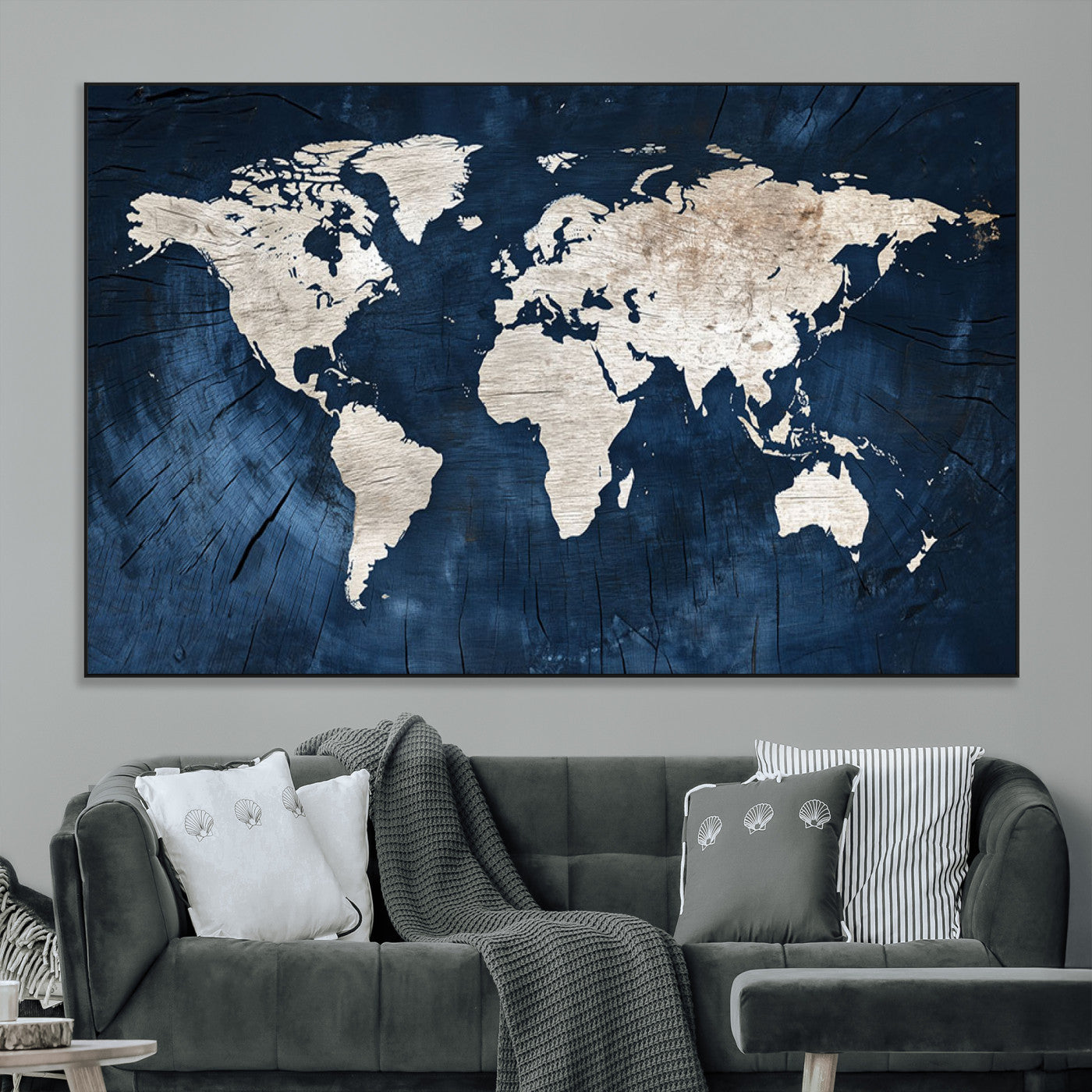 SEG-FC-51X34_Oversize - Push Pin World Map Canvas Print – Framed Wall Art for Couples to Track Their Travels – Anniversary