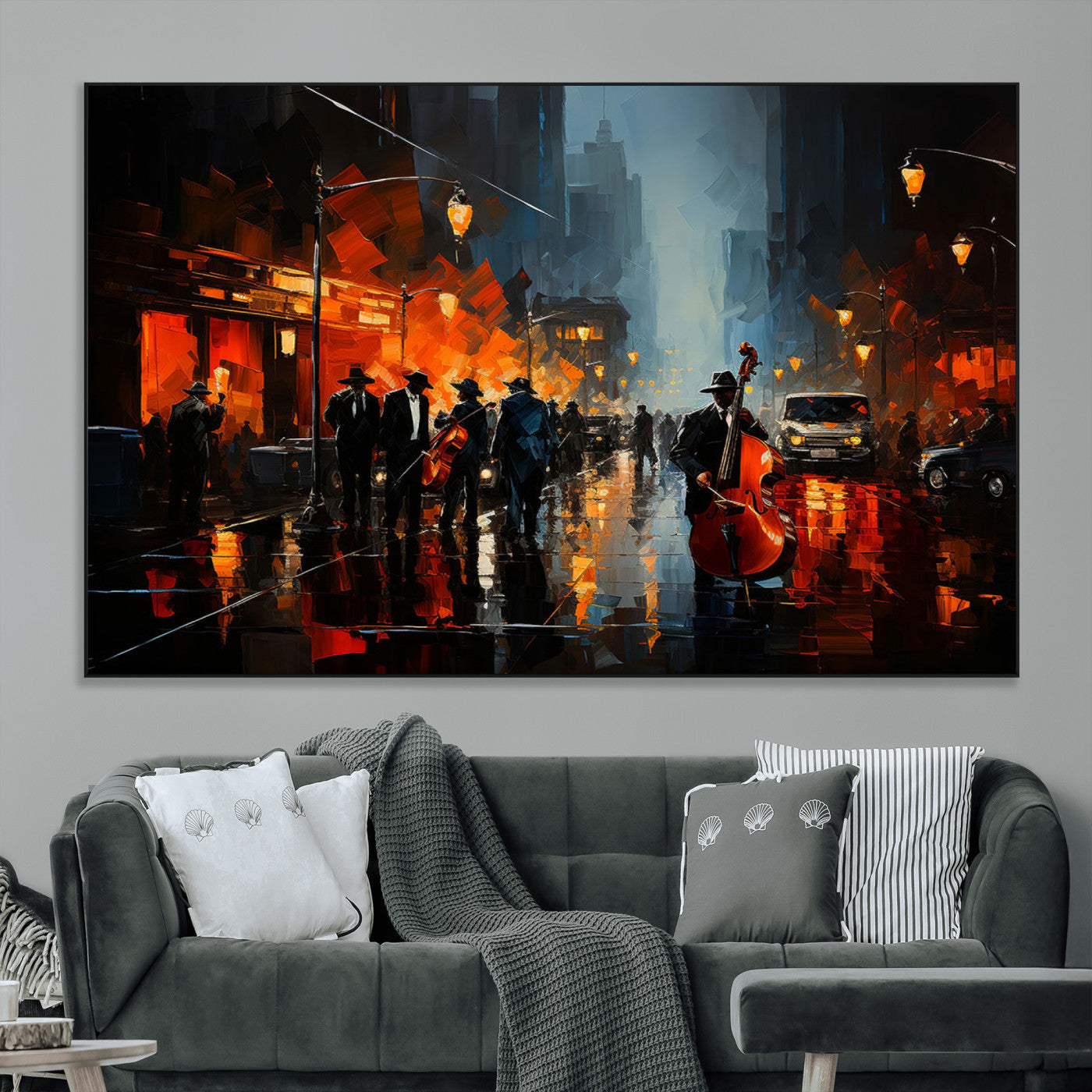 SEG-FC-51X34_Oversize - Winston Porter Jazz Wall Art - African American Music Canvas - Abstract Colorful Music Art - Framed