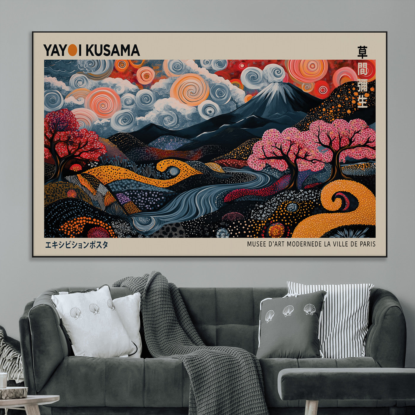 SEG-FC-51X34_Oversize - Modern Japanese Wall Art Print Yayoi Kusama Canvas