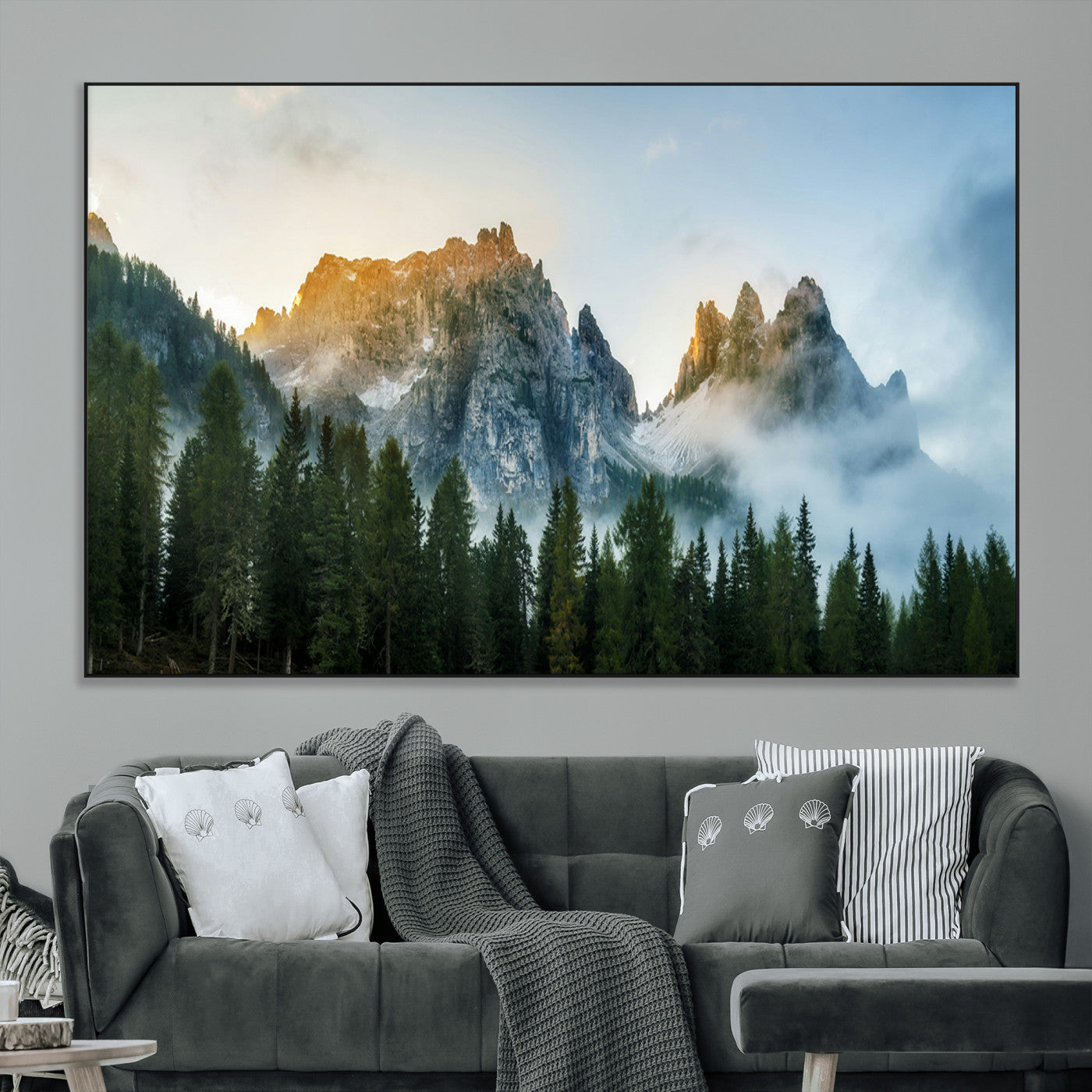 SEG-FC-51X34_Oversize - Wilderness Wall Art Wall Art Canvas Print, Framed Nature Landscape Decor Art Picture Print, Misty Forest Photography Perfect Rustic Nature Decor Artwork