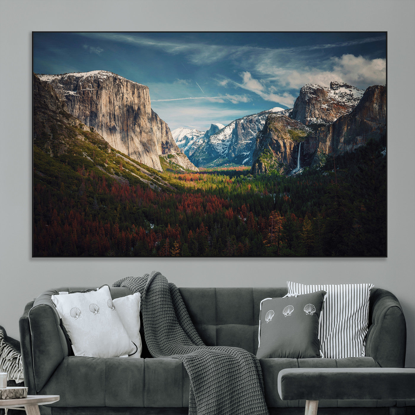 SEG-FC-51X34_Oversize - Yosemite National Wall Art Canvas Print, Framed Mountain Landscape Art Picture Print, El Capitan Perfect Rustic Farmhouse Decor Artwork