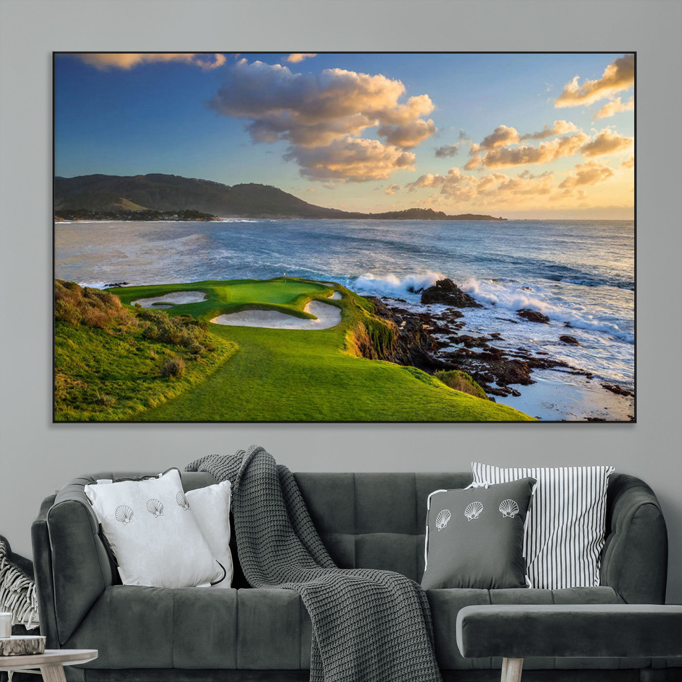 SEG-FC-51X34_Oversize - Pebble Beach Golf Links Wall Art Canvas Print – Iconic Coastal Golf Course Artwork, Perfect for