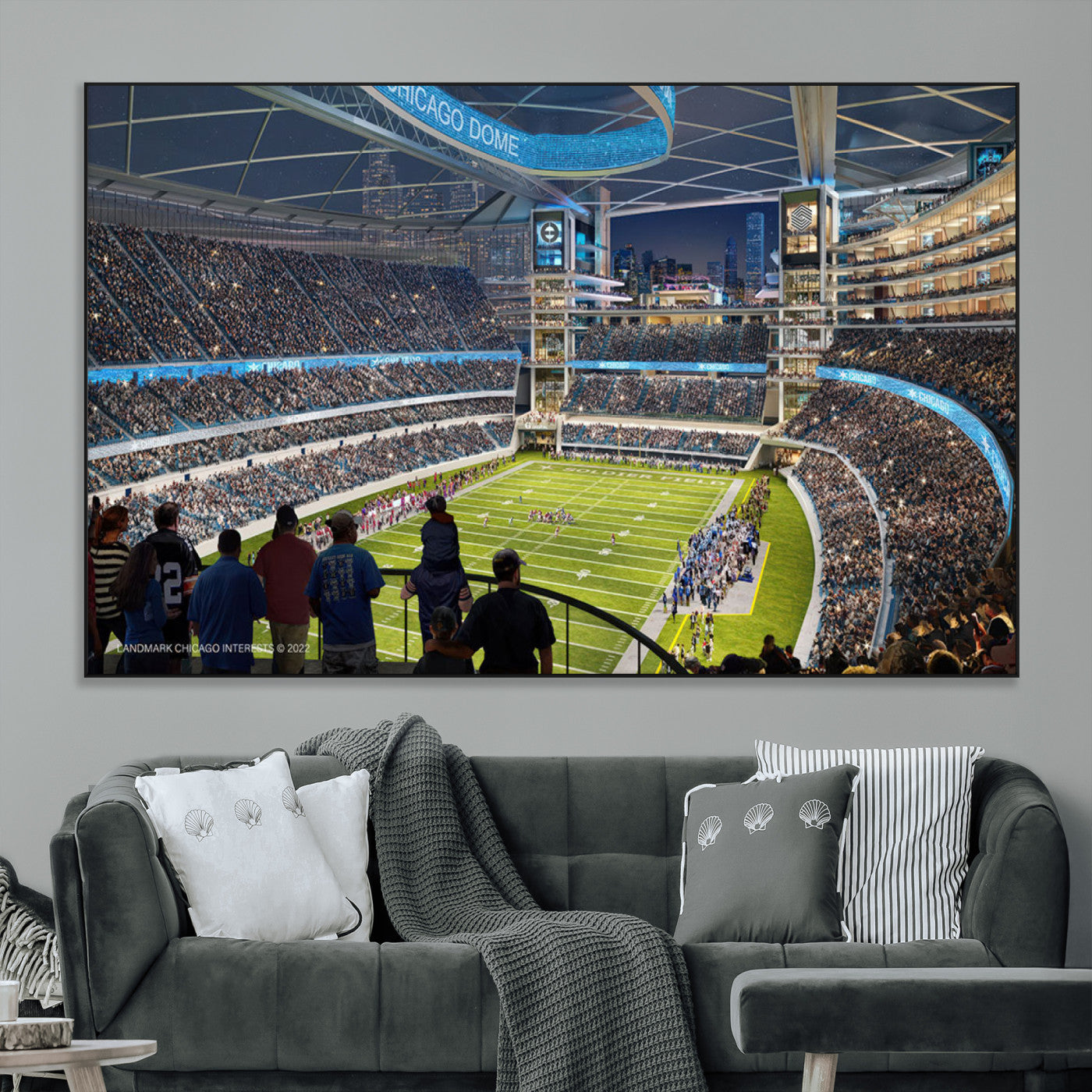 SEG-FC-51X34_Oversize - Chicago Bears Soldiers Field Wall Art Canvas Print – Framed Football Stadium Artwork for Sports