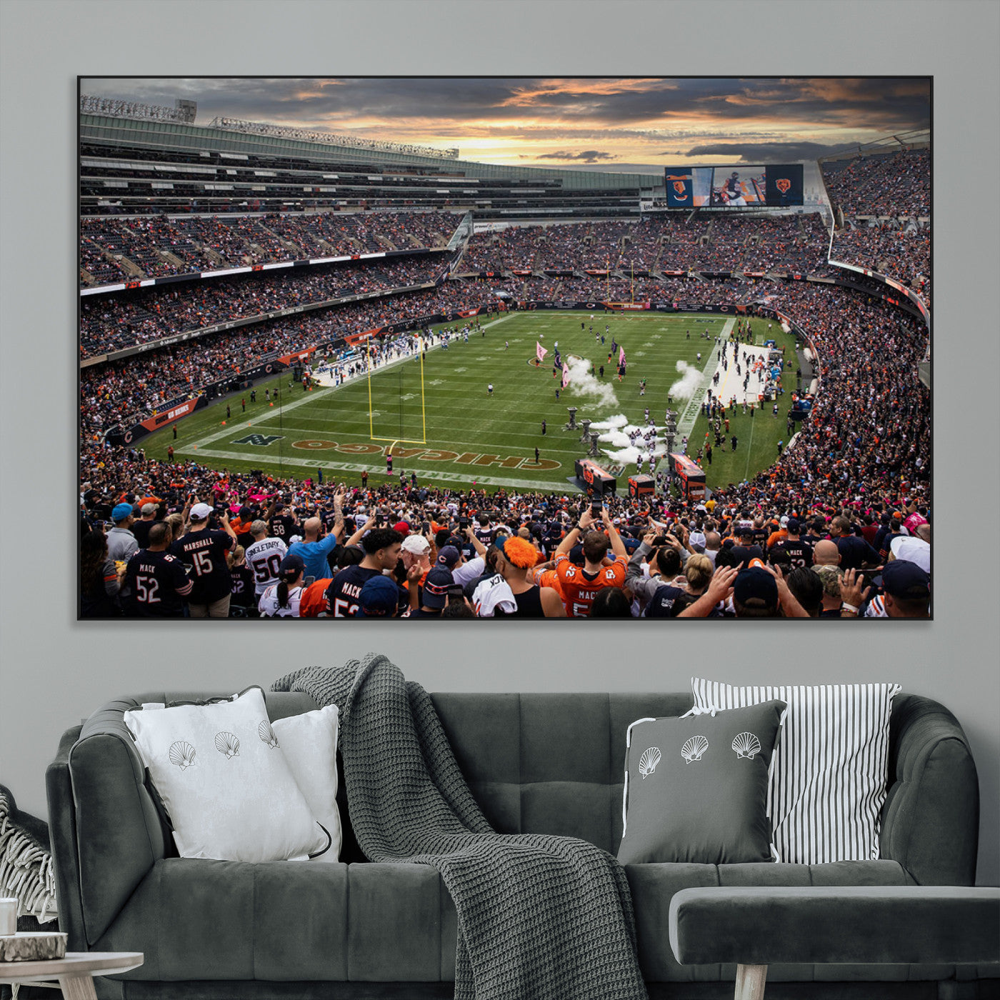 SEG-FC-51X34_Oversize - Chicago Bears Soldiers Field Wall Art Canvas Print – Framed Football Stadium Artwork for Sports