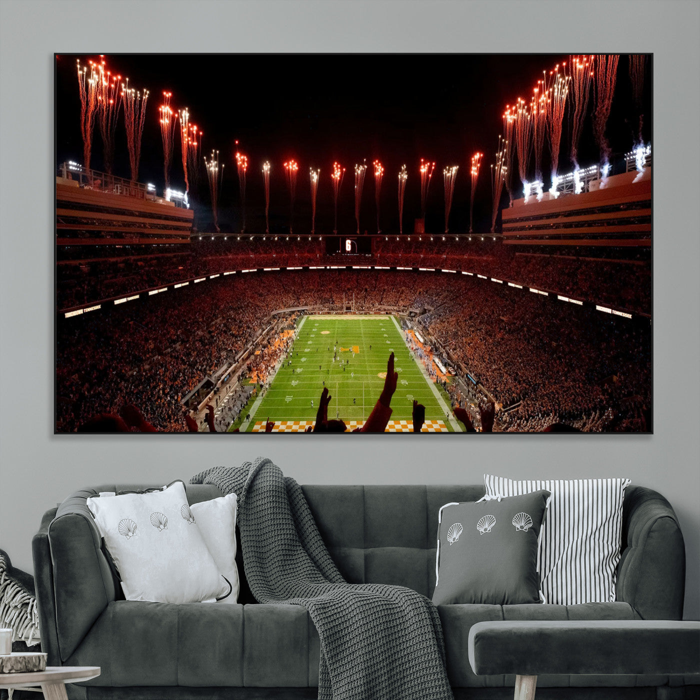 73358115-MGV-CV-36X24-Tennessee Neyland Stadium Wall Art Print, Sports Arena Canvas Wall Art, Panoramic Stadium Canvas Print, Modern Athletic Field Art Printing