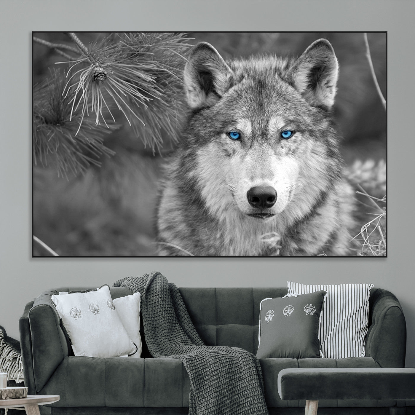SEG-FC-51X34_Oversize - Wild Wolf Blue Eye Wall Art Canvas Print