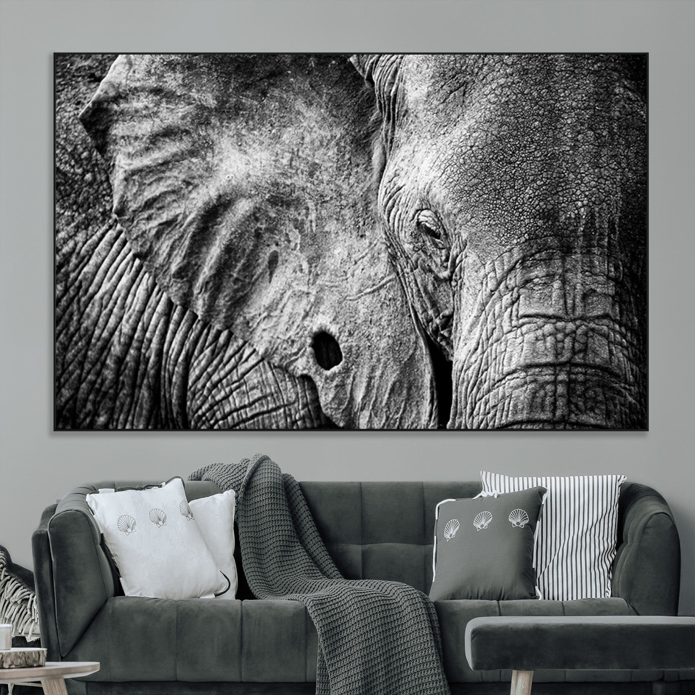 SEG-FC-51X34_Oversize - Wild Old Elephant Wall Art Canvas Print
