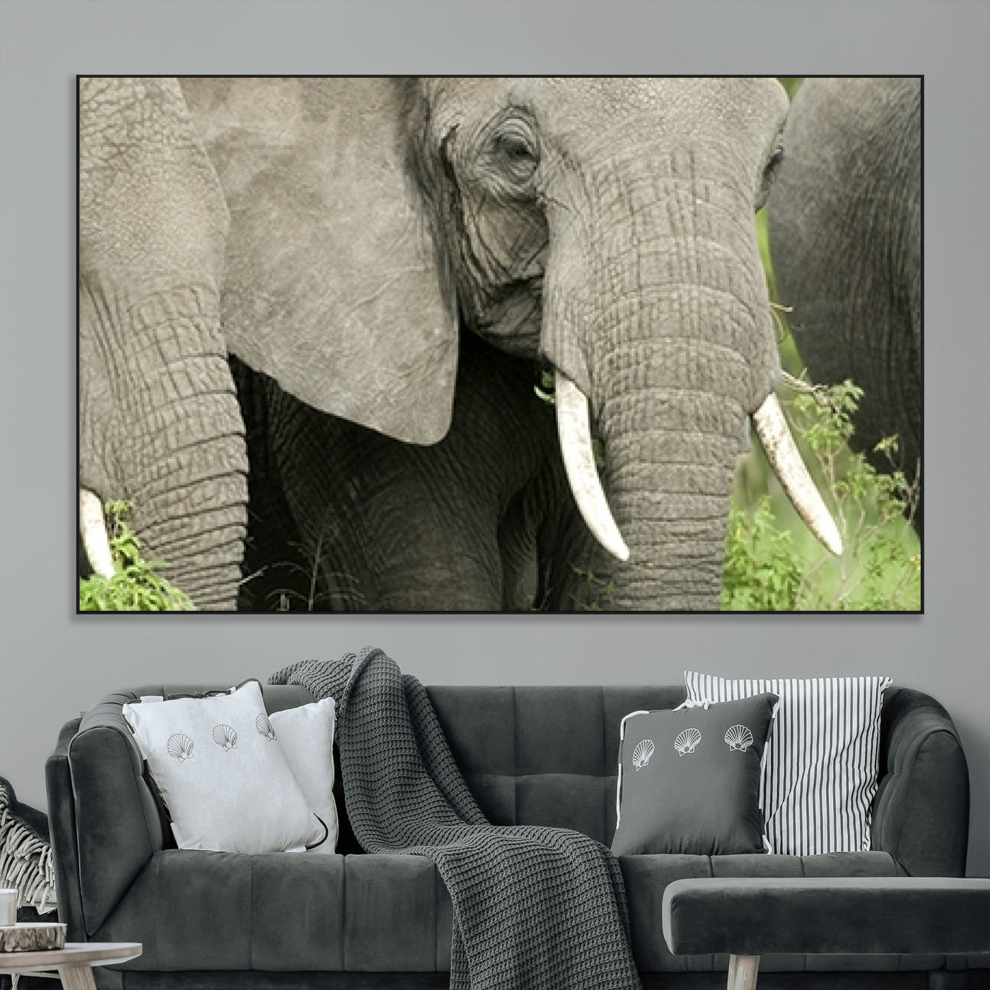 SEG-FC-51X34_Oversize - Wild Elephant Wall Art Canvas Print