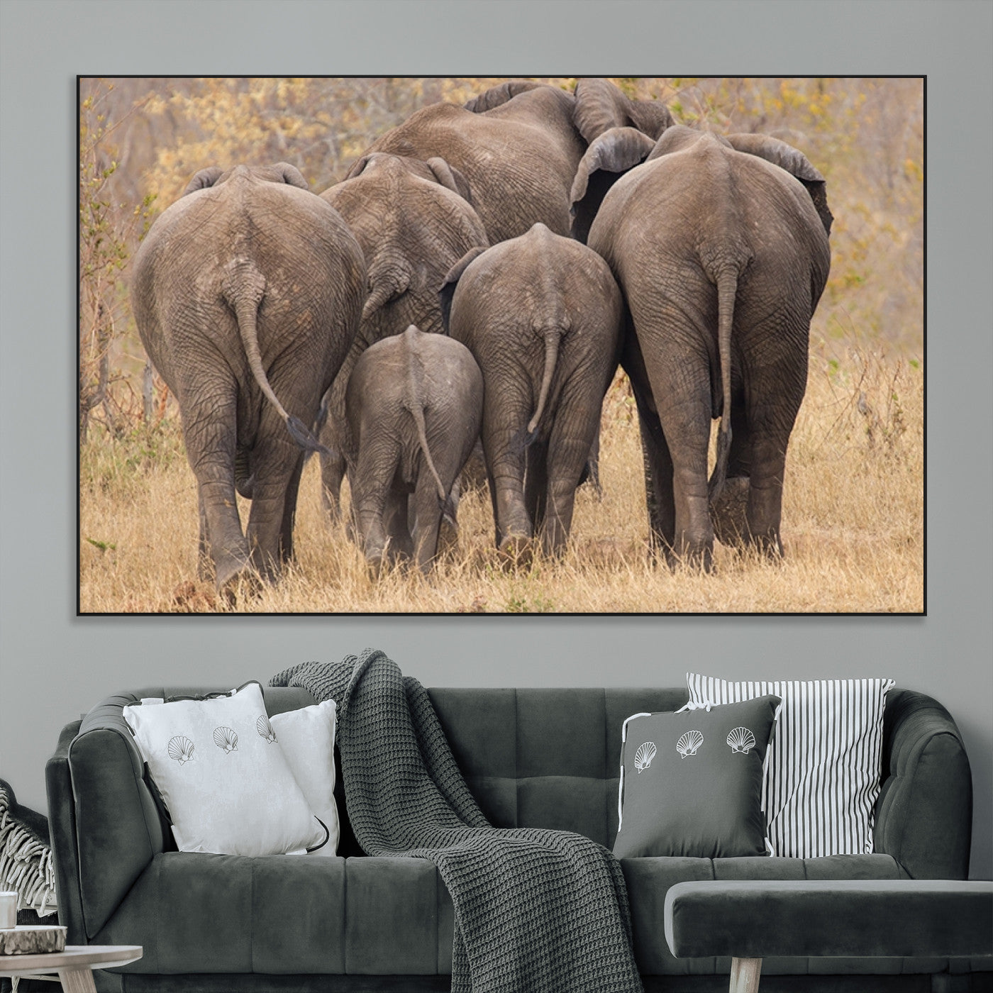 SEG-FC-51X34_Oversize - Wild Elephant Wall Art Canvas Print