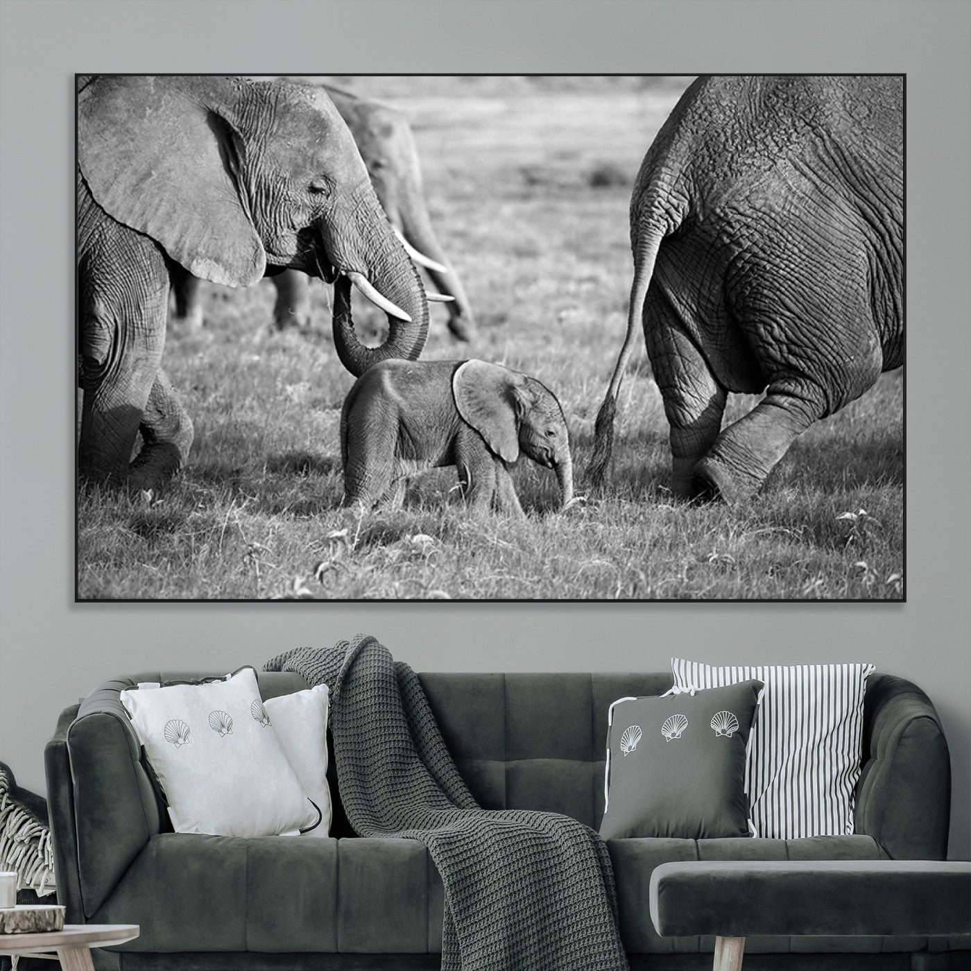 SEG-FC-51X34_Oversize - Wild Elephant Wall Art Canvas Print
