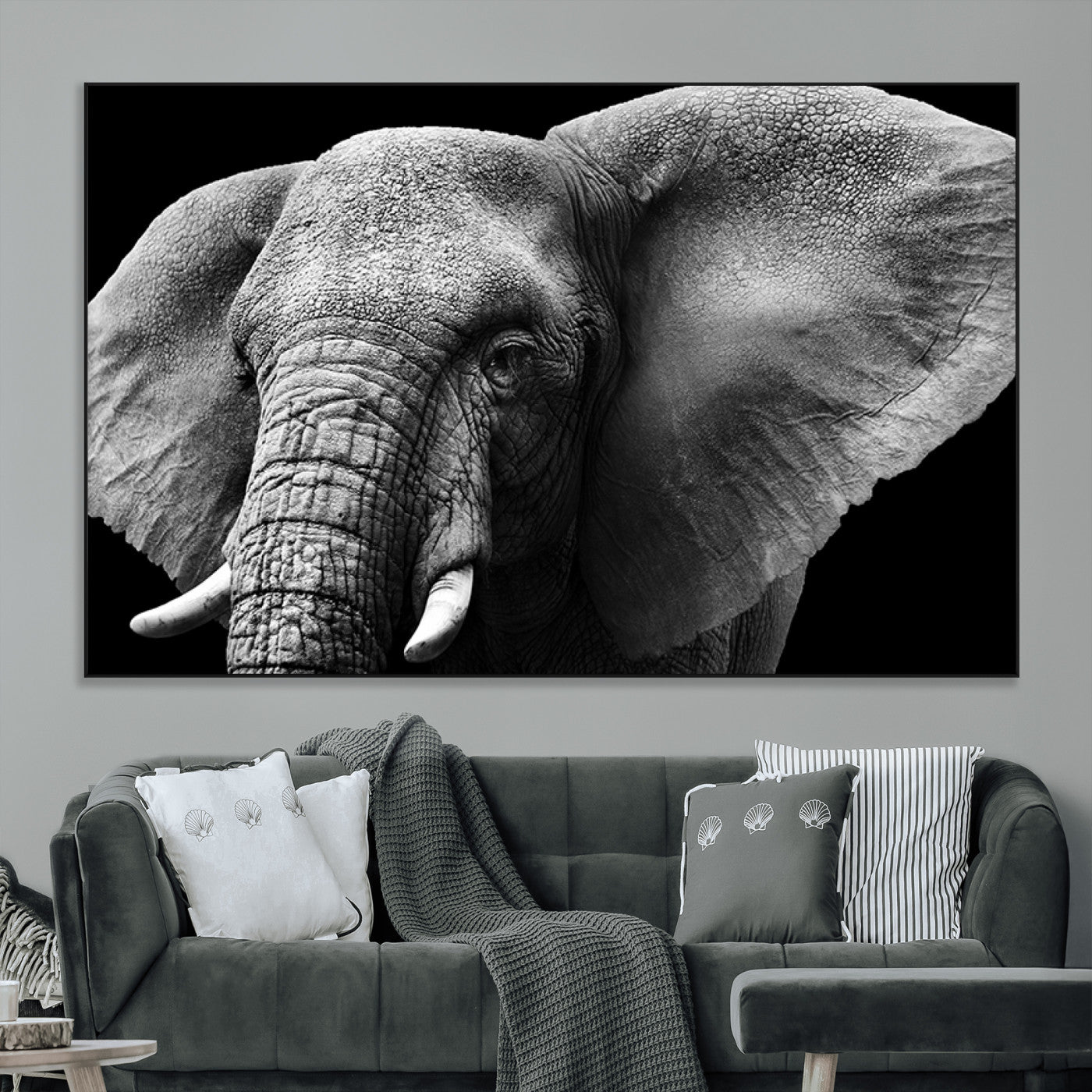 SEG-FC-51X34_Oversize - Big Elephant Close Up Wall Art Canvas Print