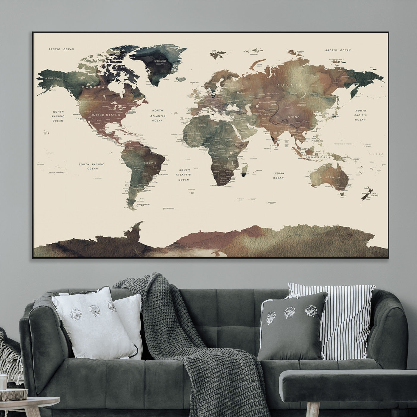 SEG-FC-51X34_Oversize - World Map Wall Art Canvas Print for Home and Office Decor