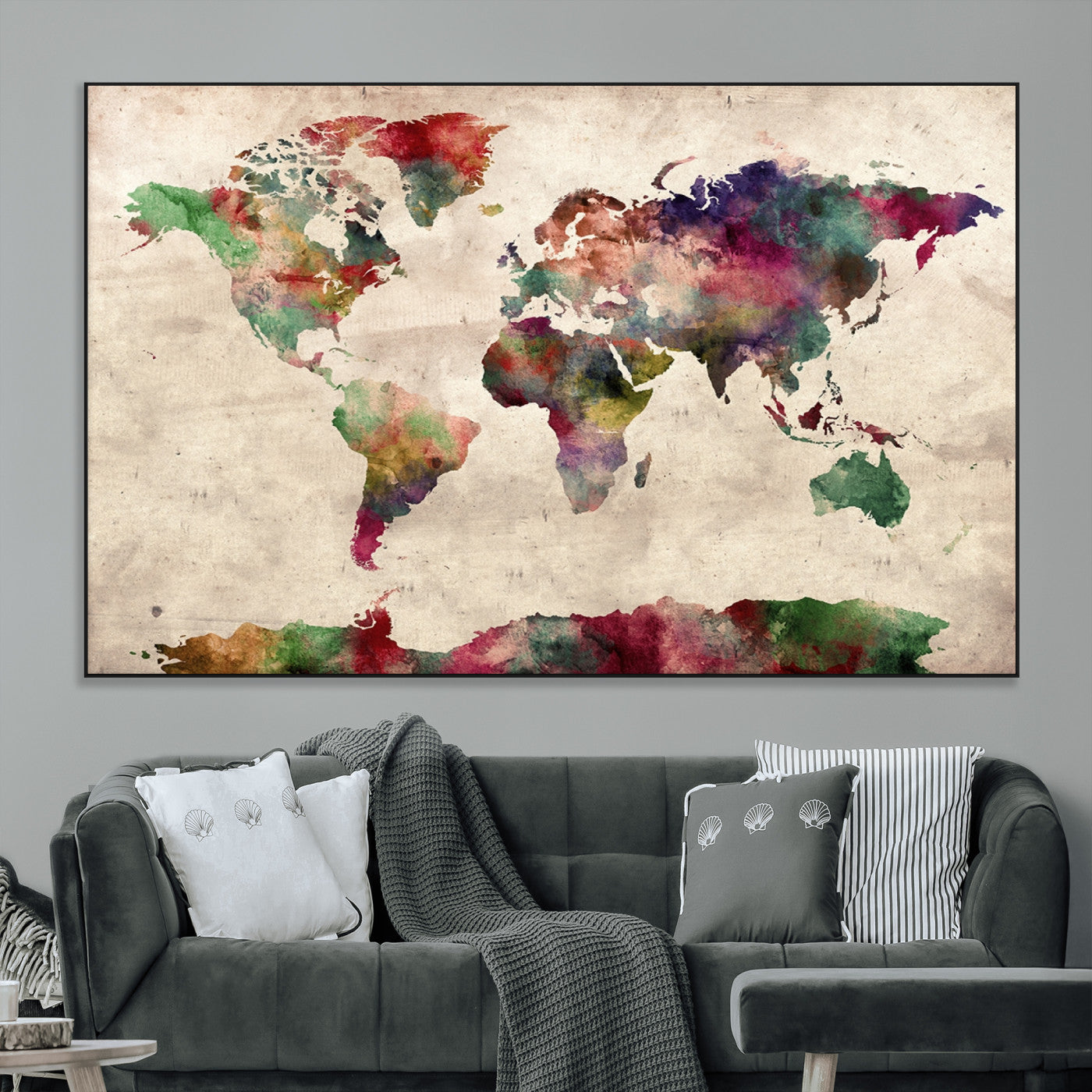 SEG-FC-51X34_Oversize - World Map Wall Art Canvas Print for Home and Office Decor