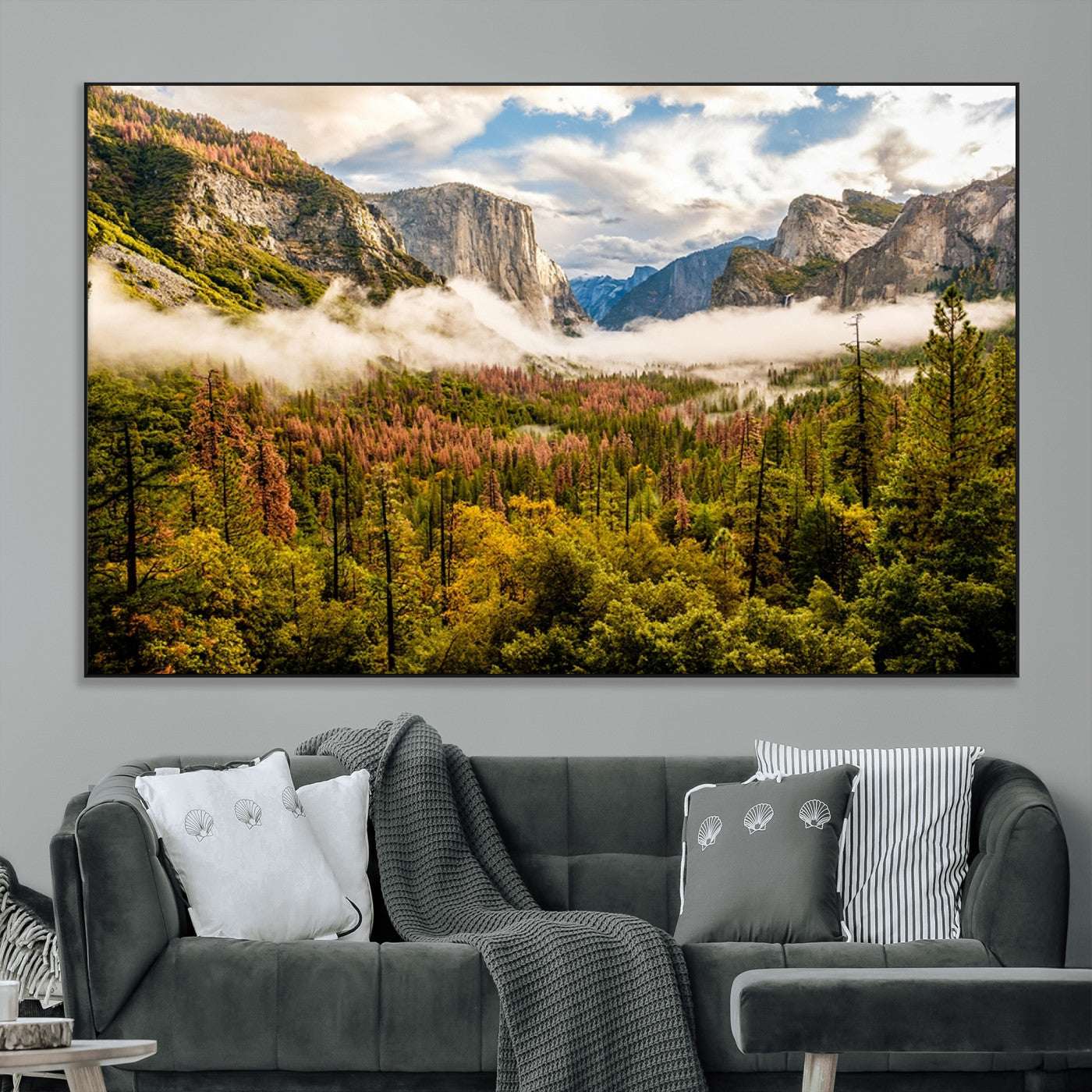 SEG-FC-51X34_Oversize - Half Dome Yosemite Canvas Wall Art – Majestic Triptych Landscape Print – National Park Nature Decor