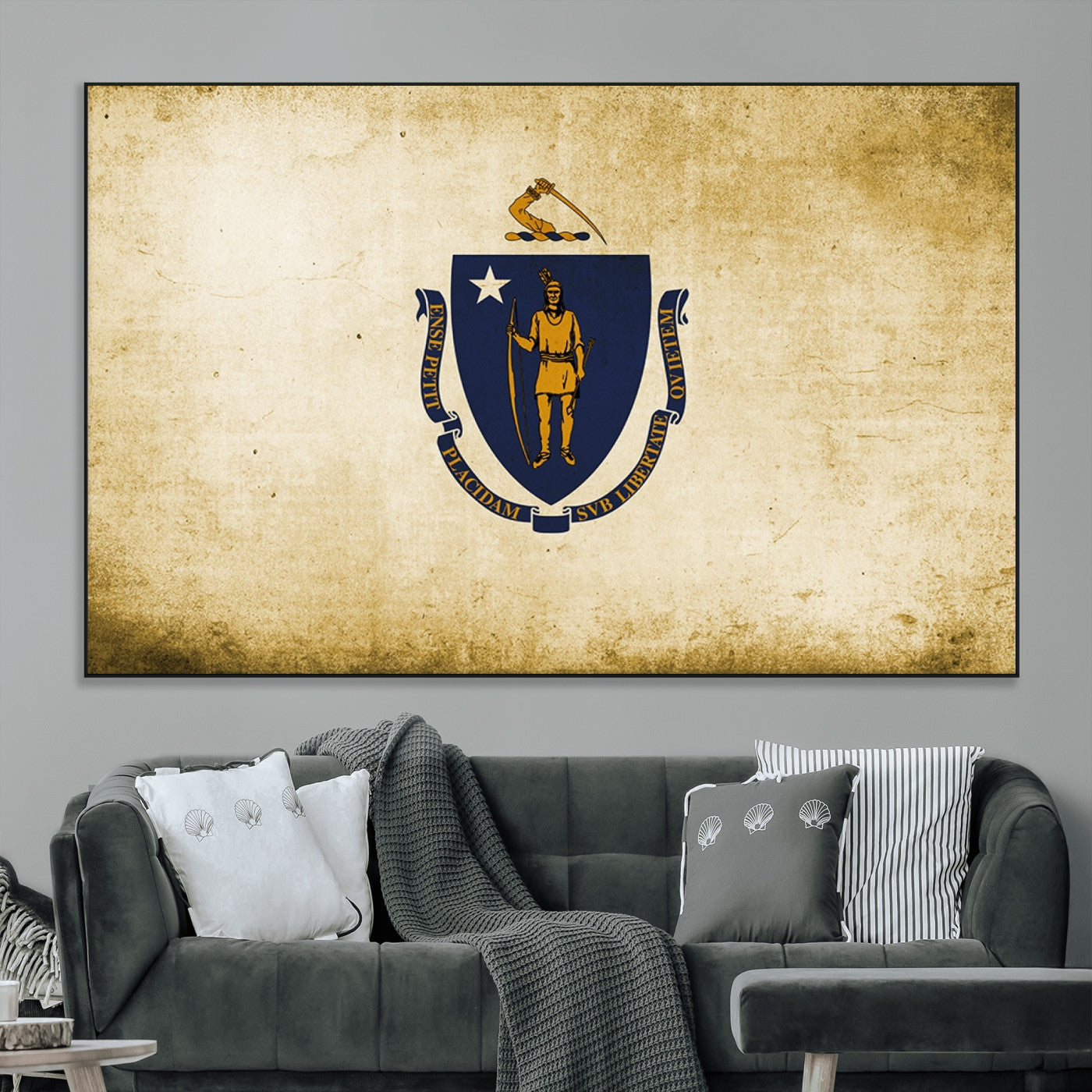 SEG-FC-51X34_Oversize - Massachusetts Flag Wall Art Canvas Print