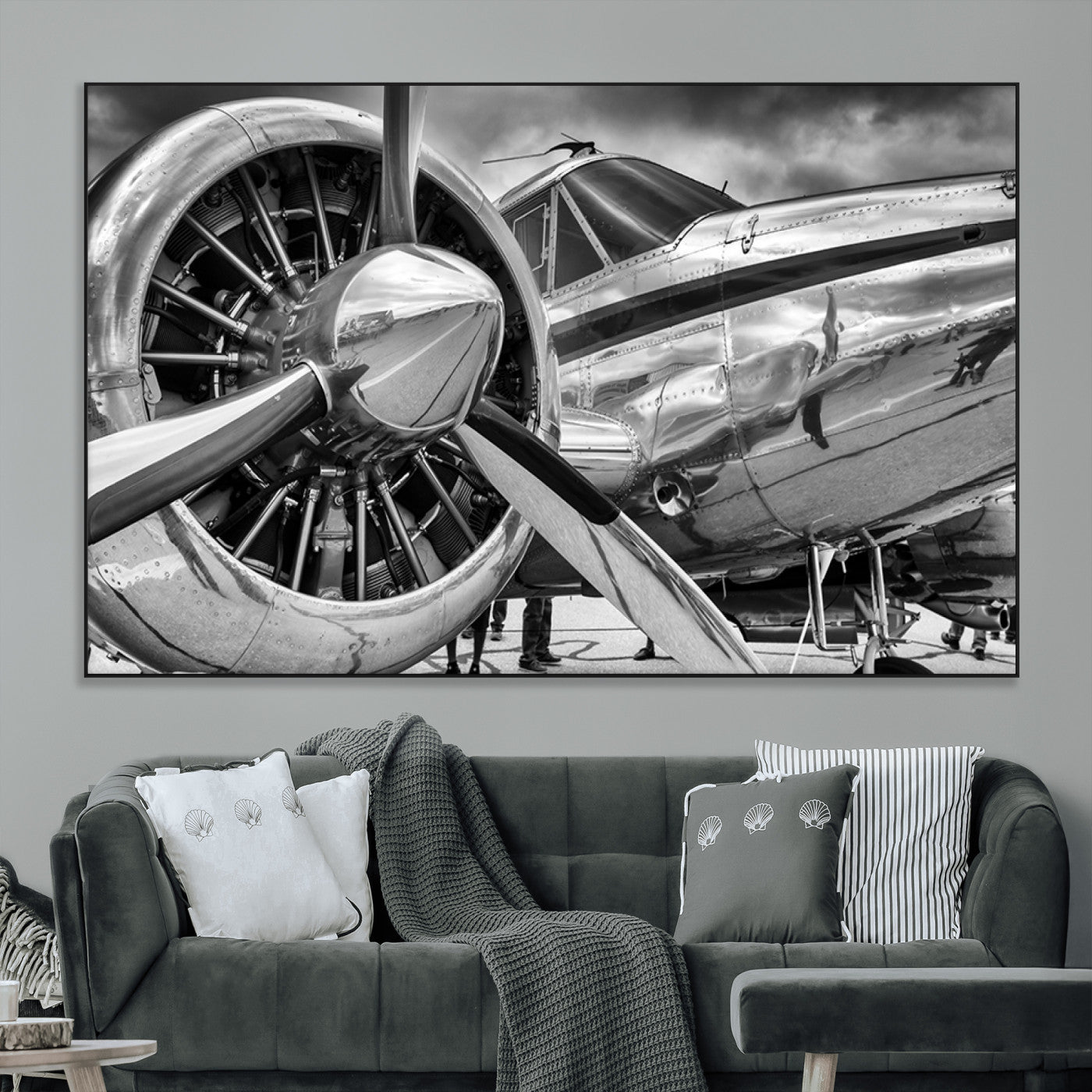 SEG-FC-51X34_Oversize - Vintage Antique Airplane Wall Art Canvas Print