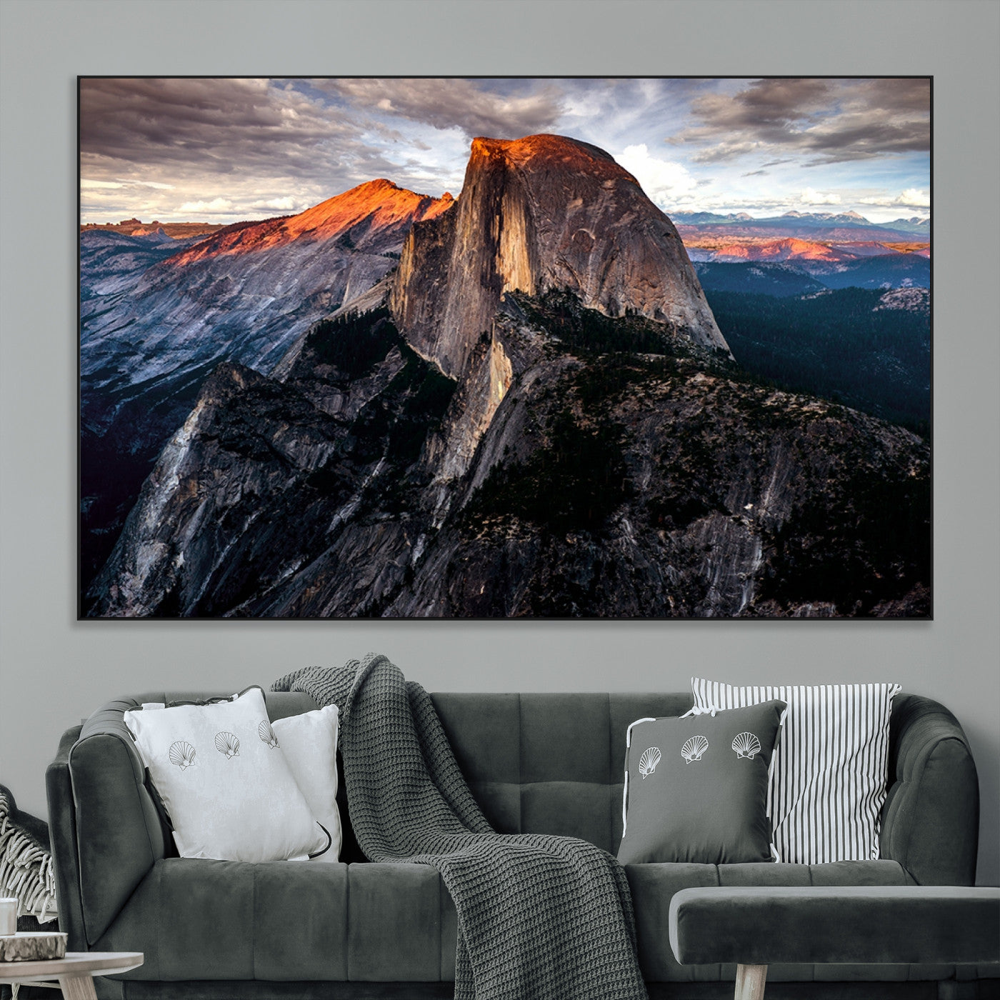 SEG-FC-51X34_Oversize - Half Dome Wall Art Print - Yosemite Majestic Triptych Landscape Print – National Park Nature Decor