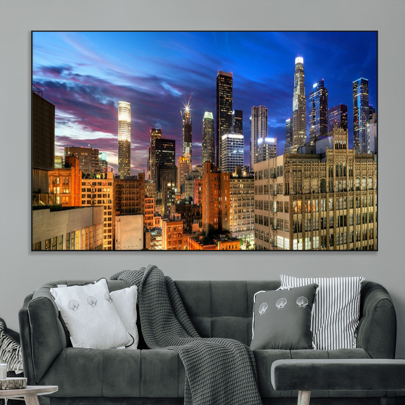 SEG-FC-51X34_Oversize - Los Angeles Night Wall Art Canvas Print