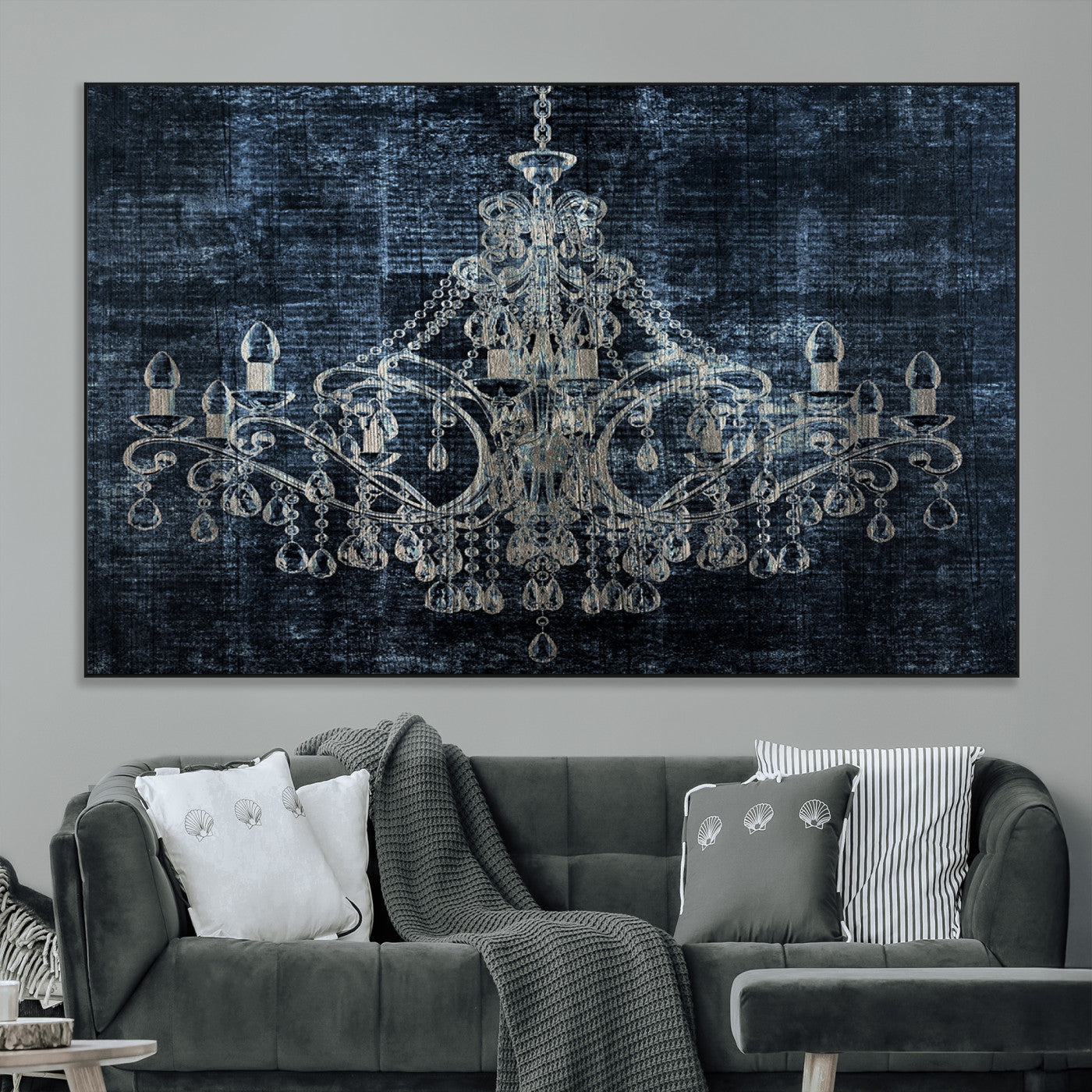 SEG-FC-51X34_Oversize - Dark Chandelier Wall Art Canvas Print