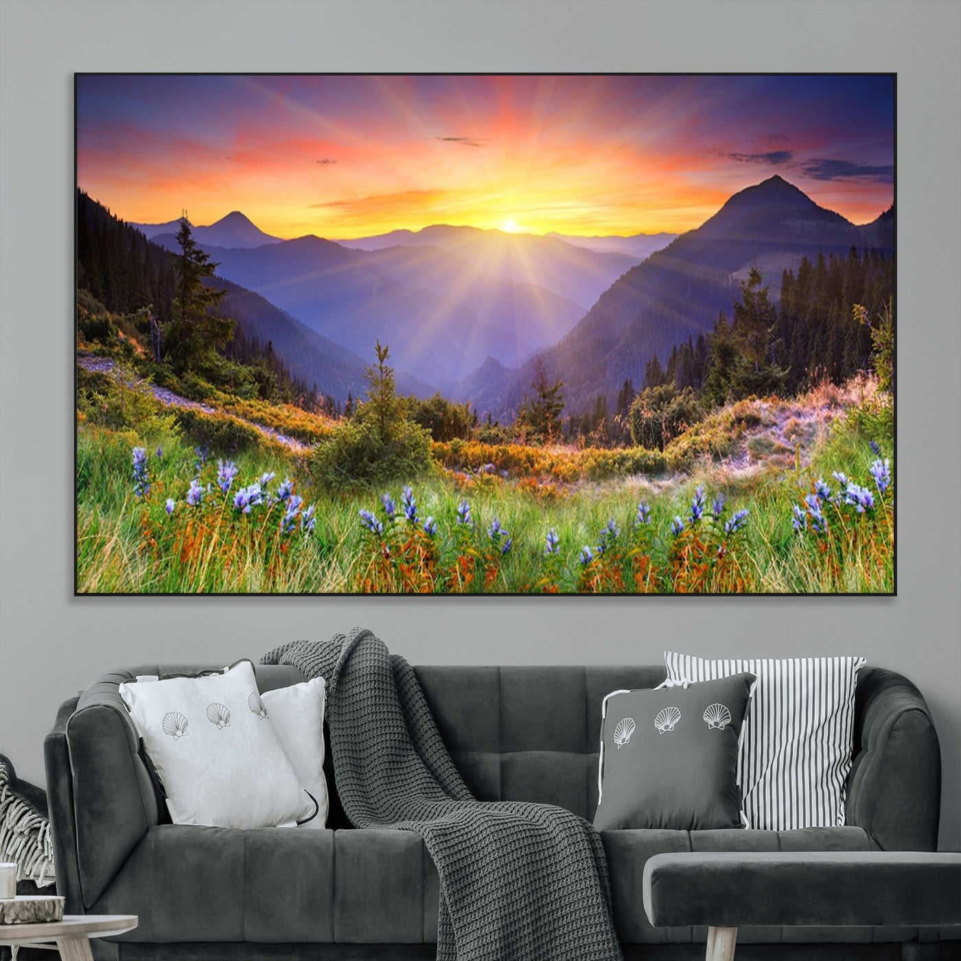 SEG-FC-51X34_Oversize - Mountain and Spring Wall Art Canvas Print