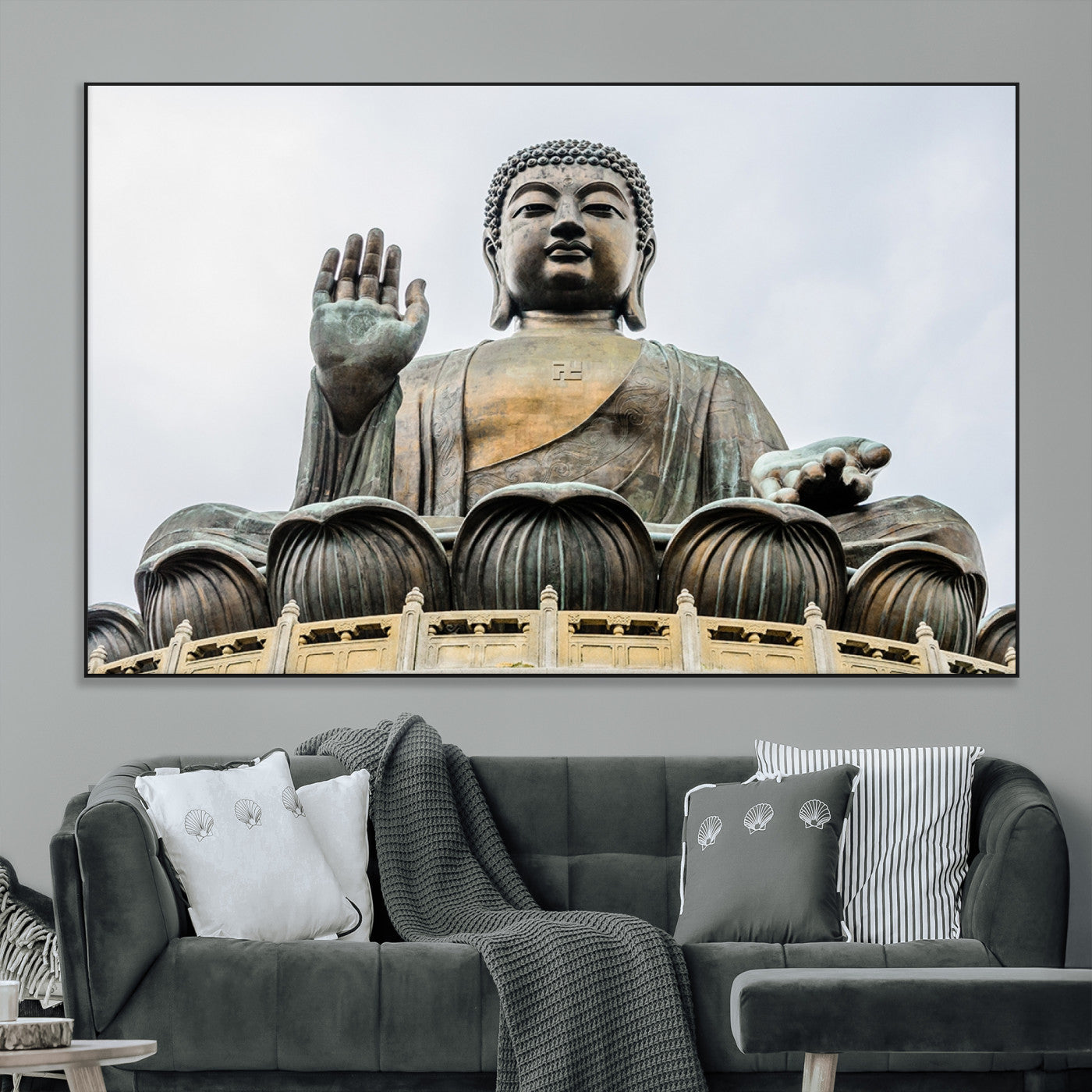 -Buddha Statue Wall Art Canvas Print