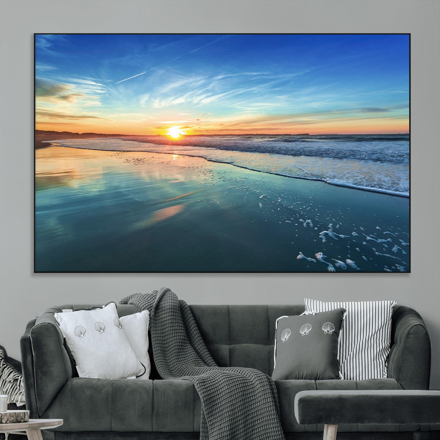 SEG-FC-51X34_Oversize - Blue Sky and Beach Wall Art Canvas Print