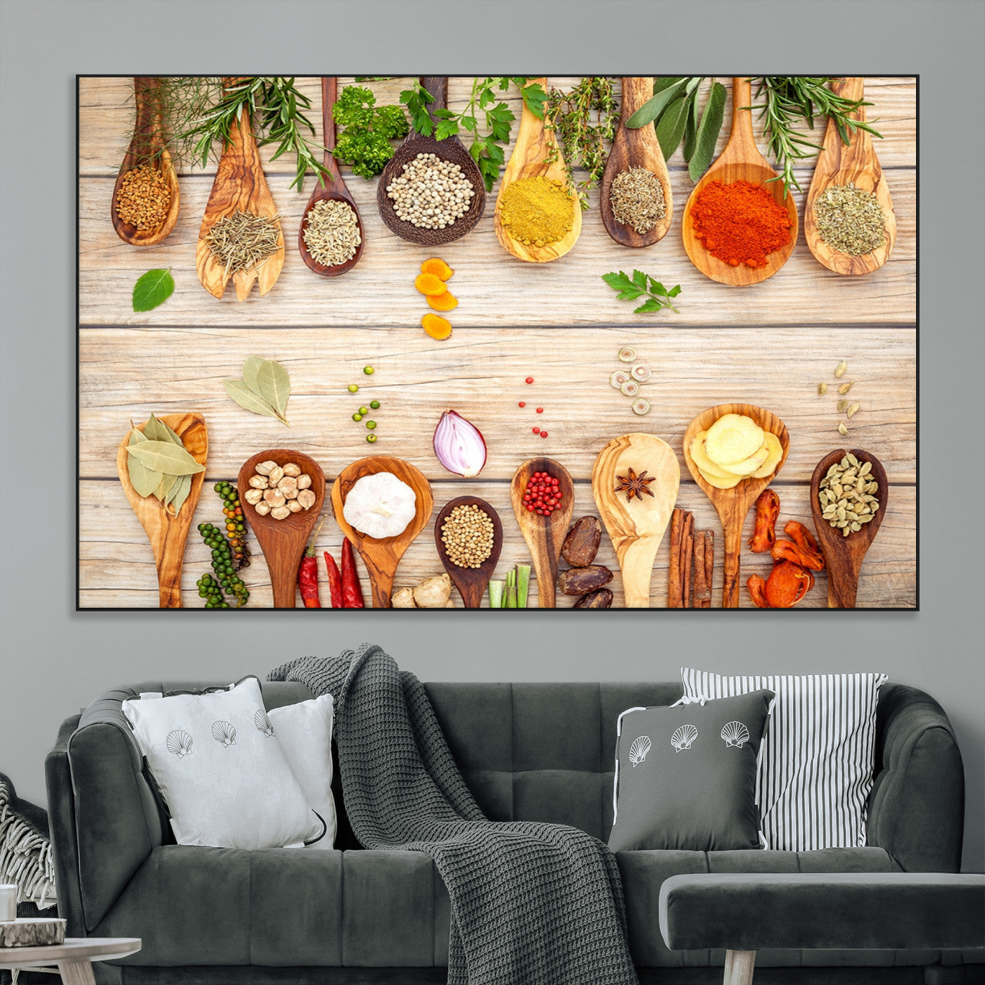 SEG-FC-51X34_Oversize - Kitchen Spice on the Table Wall Art, Kitchen Spice Wall Art Canvas Print