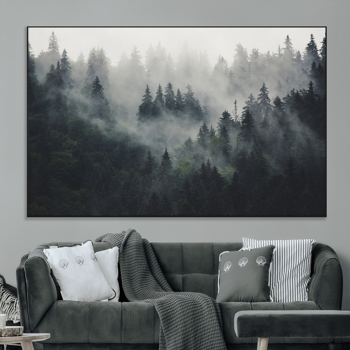 SEG-FC-51X34_Oversize - Nature Wall Decor - Serene Triptych Nature Print – Woodland Landscape Decor for Living Room or