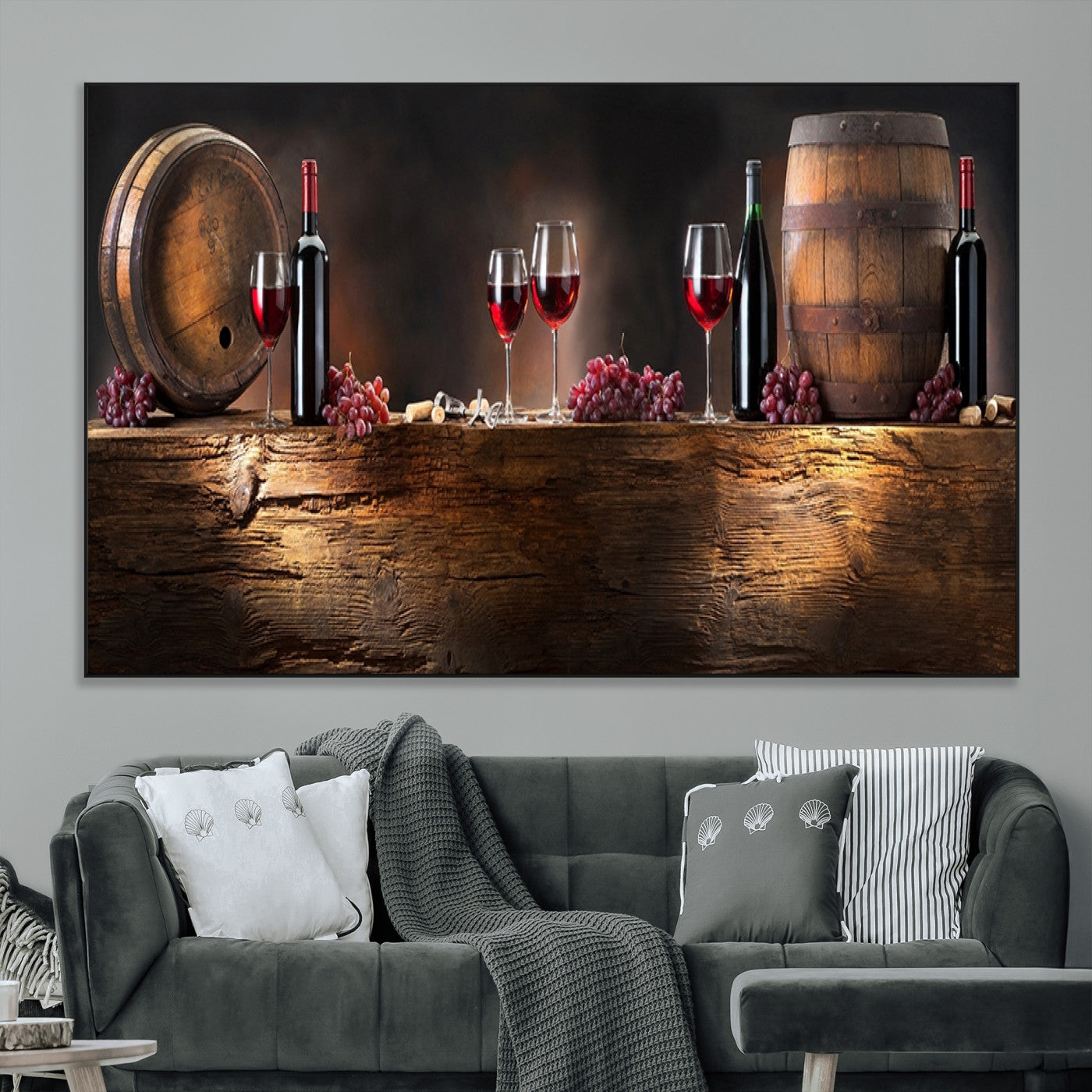 SEG-FC-51X34_Oversize - Wine and Barrels Wall Art Canvas Print