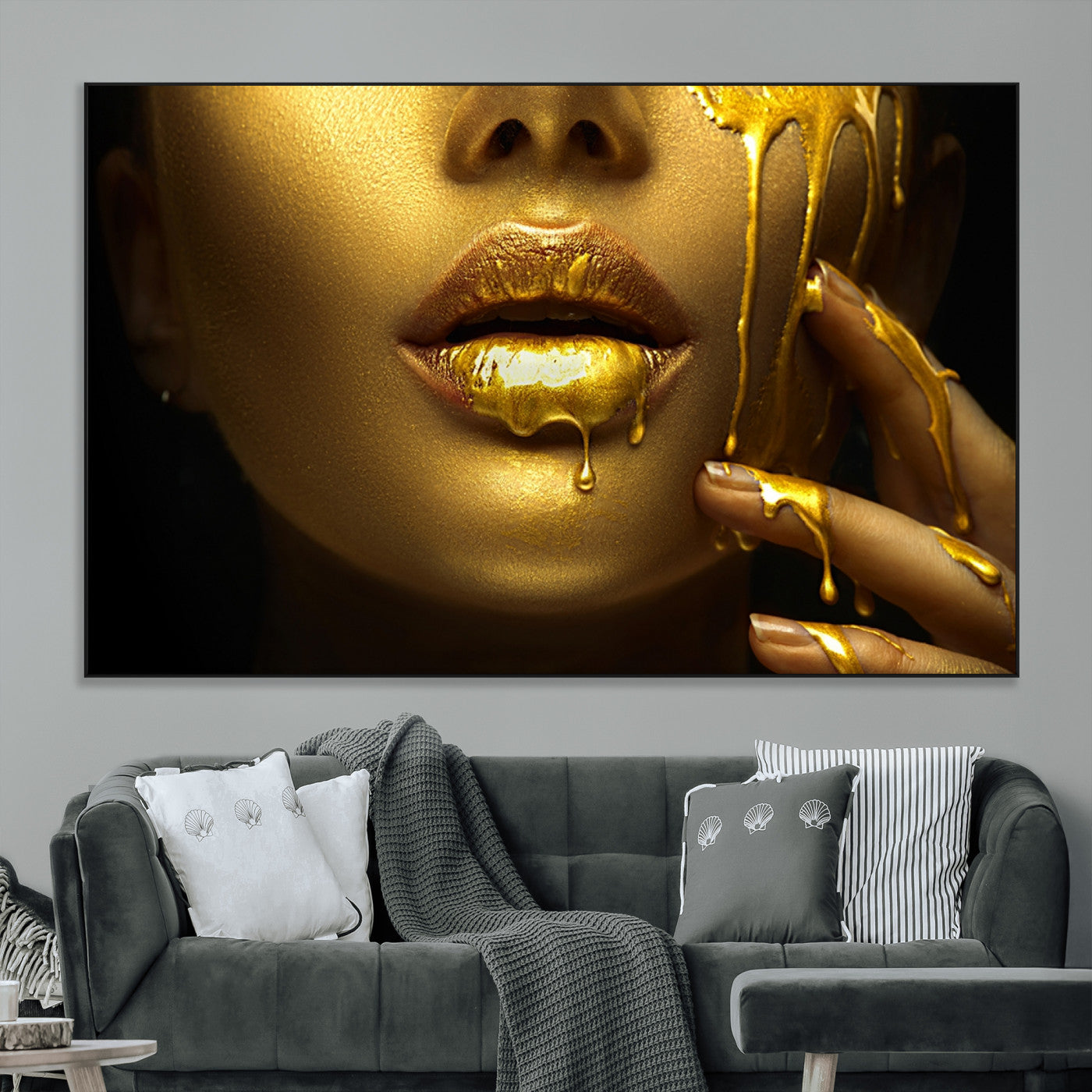 -Gold and Women Wall Art Canvas Print