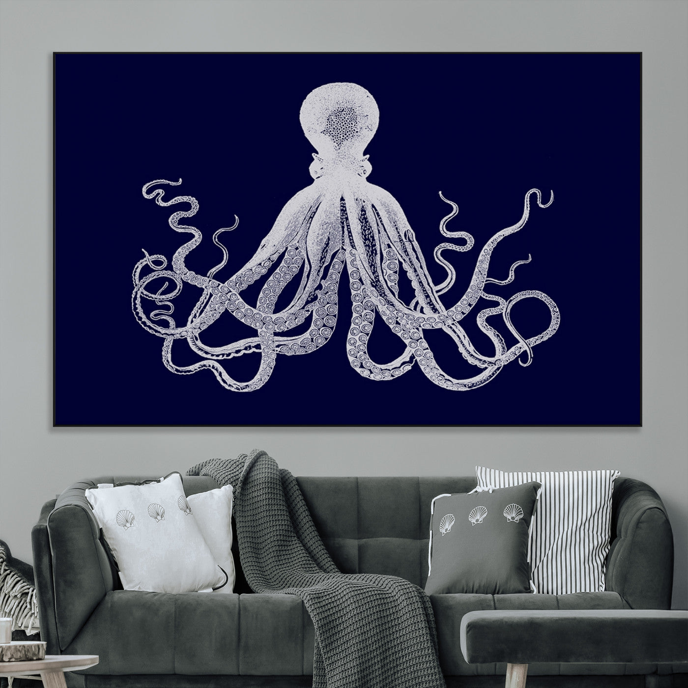 SEG-FC-51X34_Oversize - Blue Octopus Wall Art Canvas Print