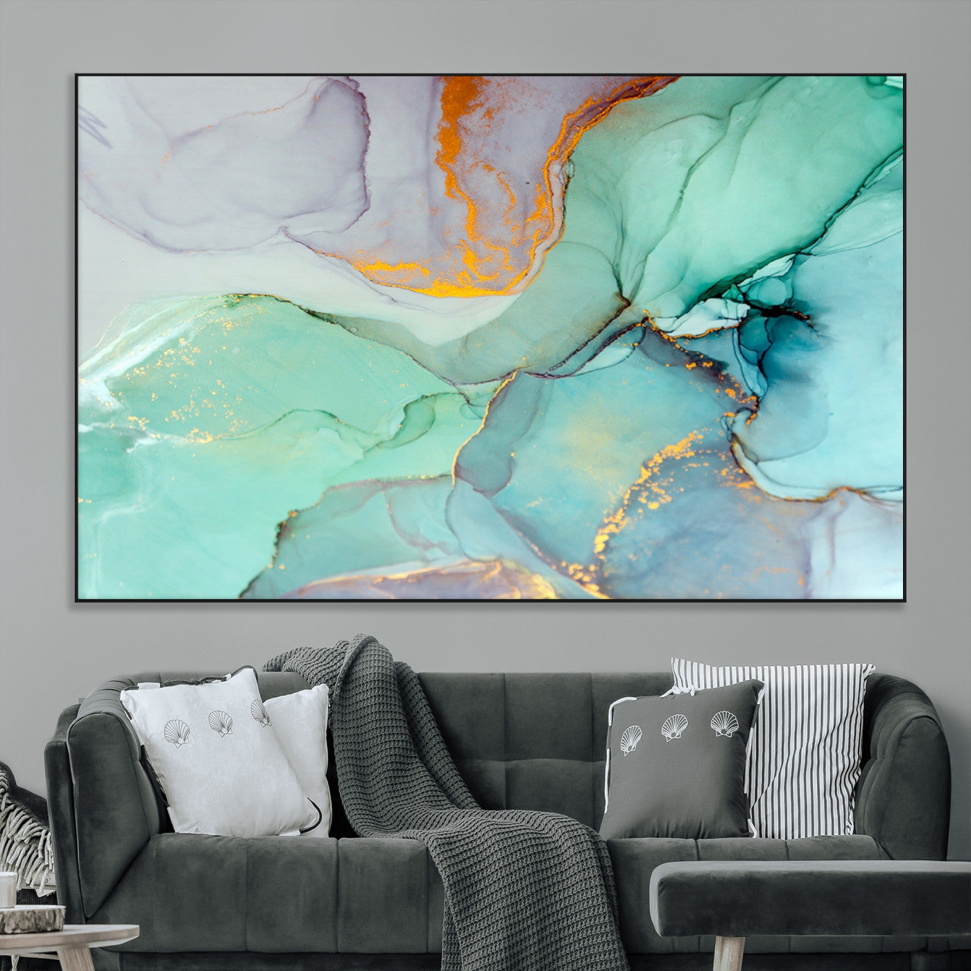 SEG-FC-51X34_Oversize - Colorful Marble Fluid Effect Canvas Wall Art Print