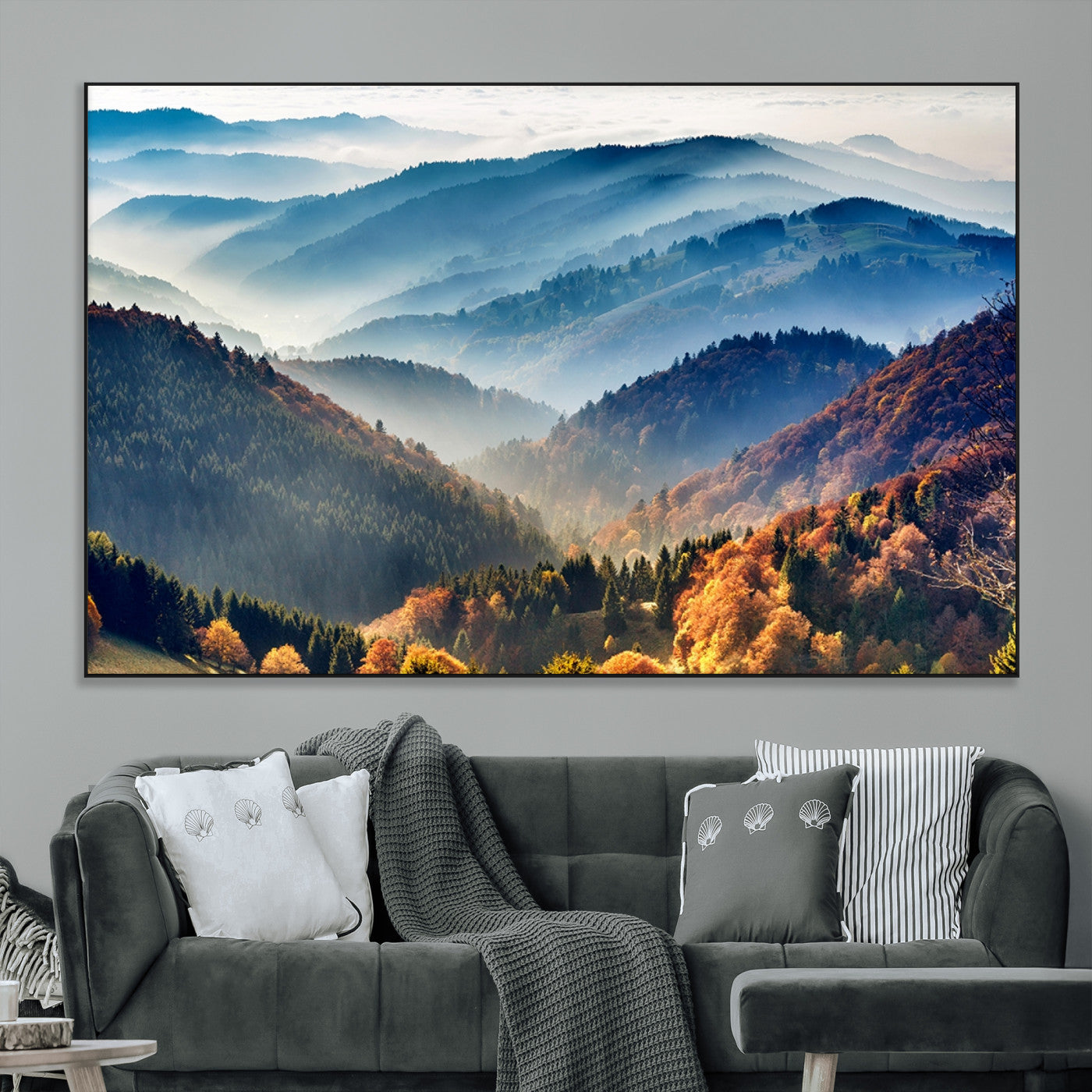SEG-FC-51X34_Oversize - Mountains Forest Autumn Wall Art Canvas Print