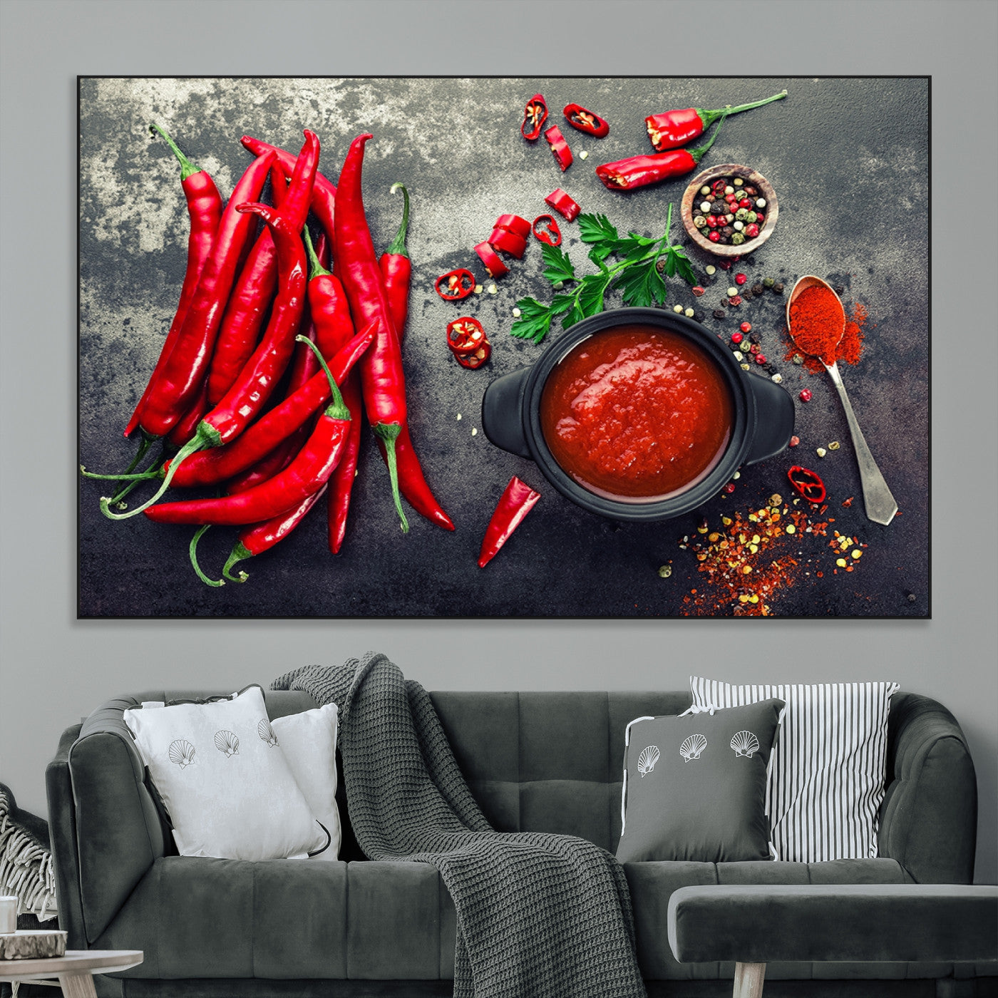 SEG-FC-51X34_Oversize - Red Pepper Kitchen and Restaurant Wall Wall Art, Red Pepper Kitchen Wall Decor Canvas Print