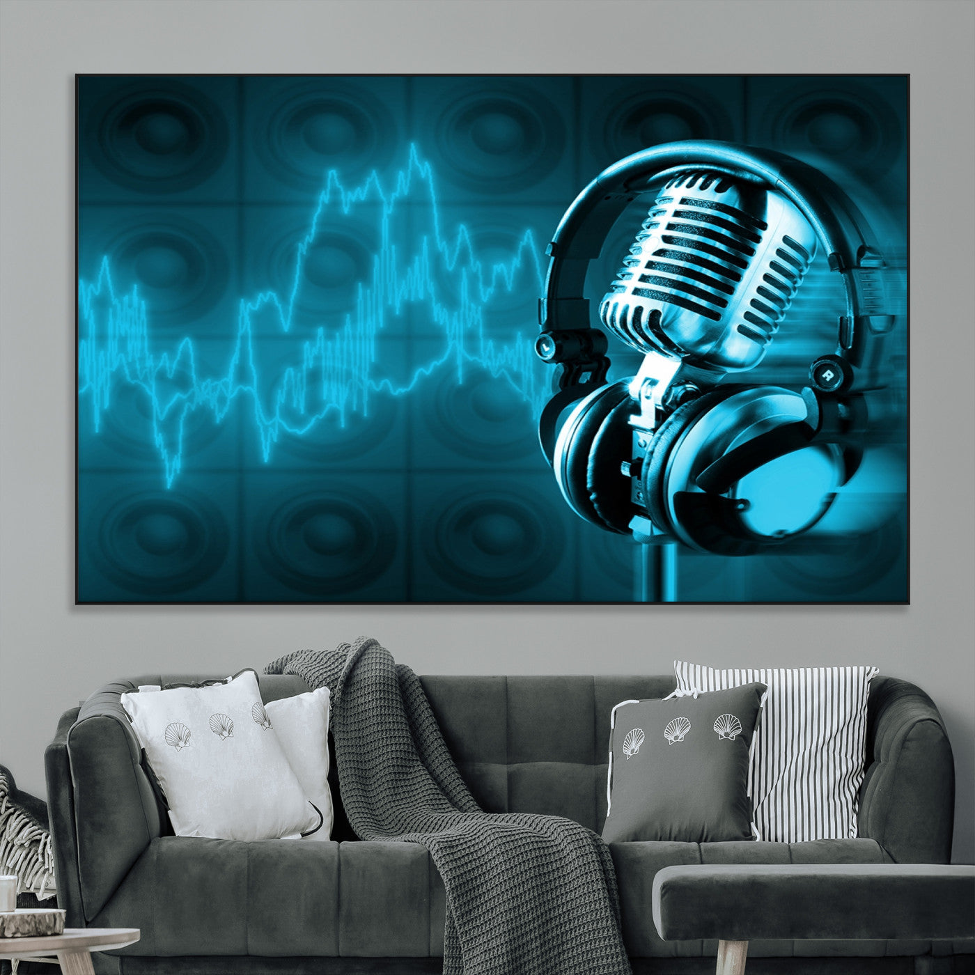 SEG-FC-51X34_Oversize - Music and Microphone Wall Art Canvas Print