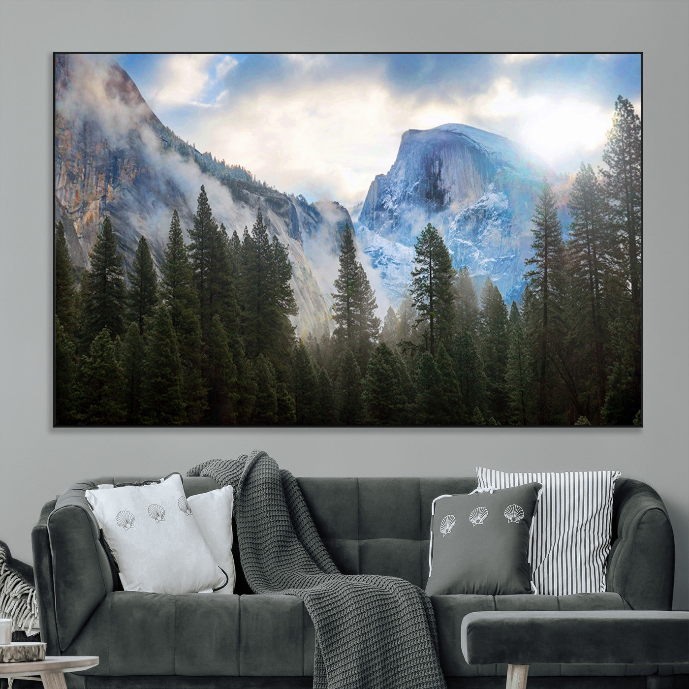 -Half Dome Yosemite Calinia Wall Art Canvas Print El Capitan