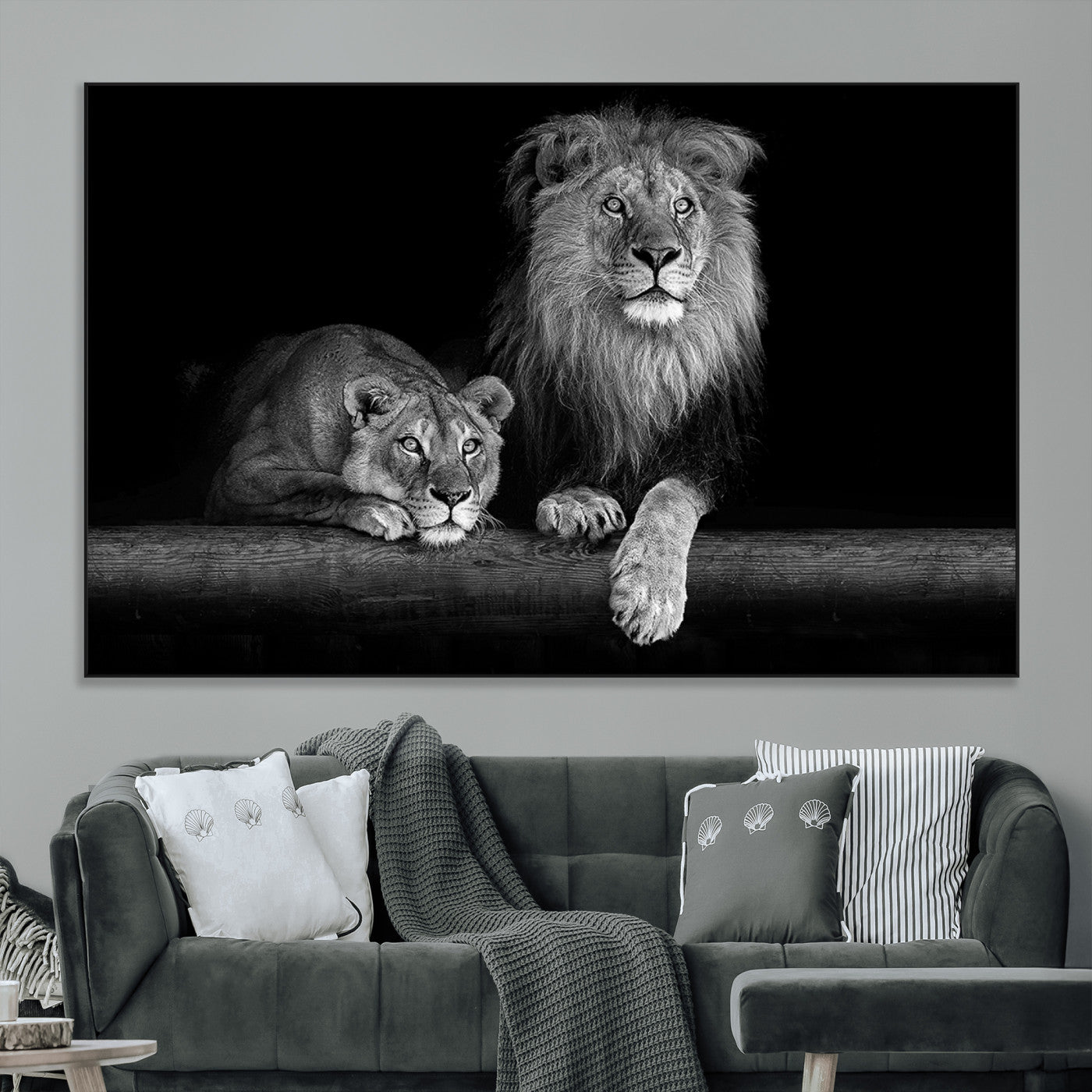 SEG-FC-51X34_Oversize - Lion Family Wall Art Canvas Print