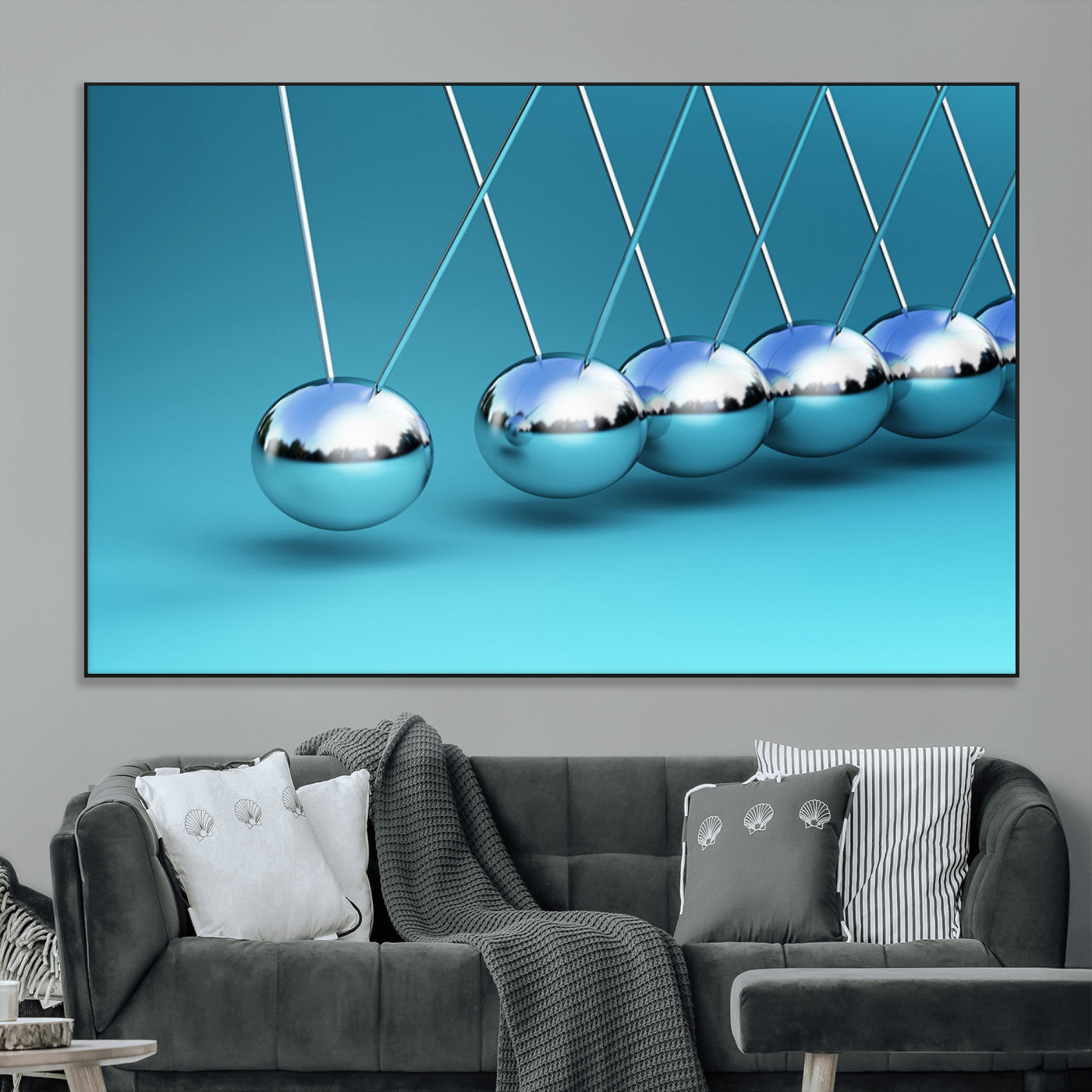 SEG-FC-51X34_Oversize - Wall Art Newton's Cradle Canvas Print, Framed Newton Cradle Canvas Print