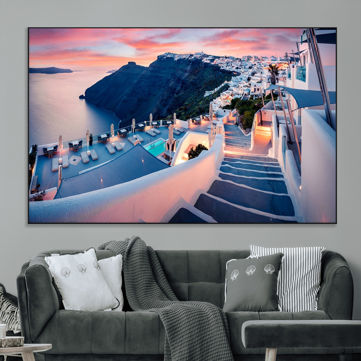 SEG-FC-51X34_Oversize - Santorini Island Wall Art Canvas Print