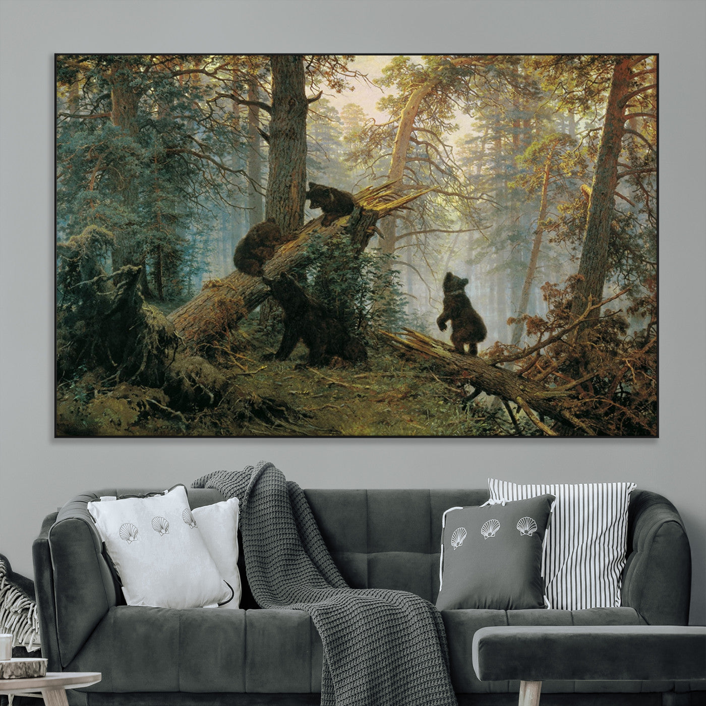 SEG-FC-51X34_Oversize - Baby Bears in Forest Wall Art Canvas Print