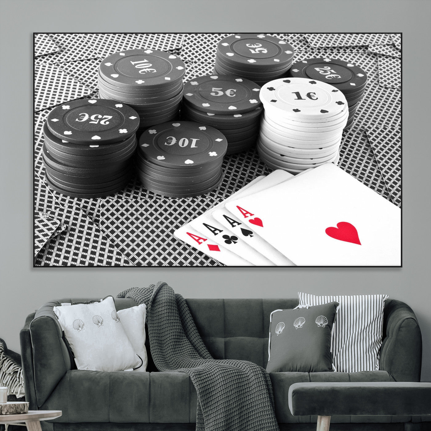 SEG-FC-51X34_Oversize - Poker Game Cards Wall Art Canvas, Multi Panel Wall Art Canvas Print
