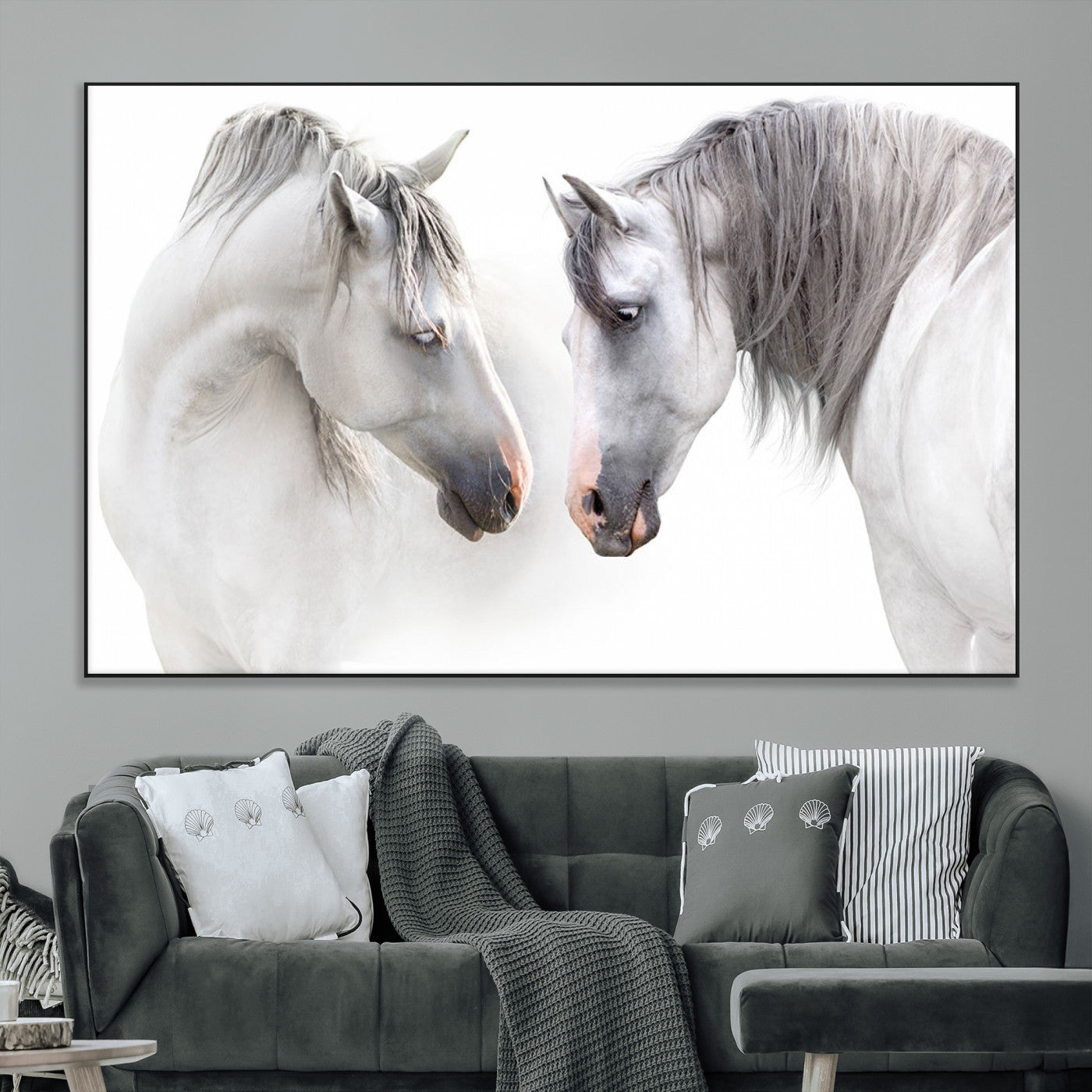 SEG-FC-51X34_Oversize - White Horse Wall Art Animal Canvas Print