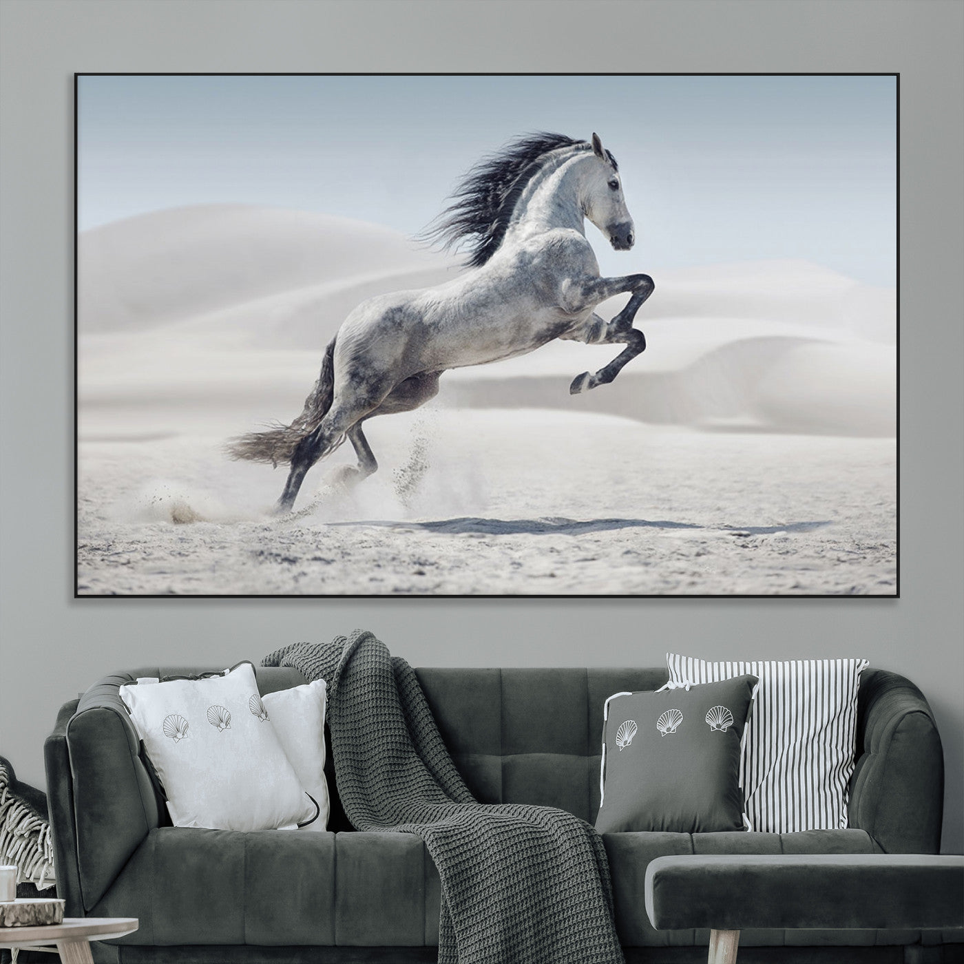 SEG-FC-51X34_Oversize - Prancing Horse on Dessert Large Wall Art Animal Canvas Print